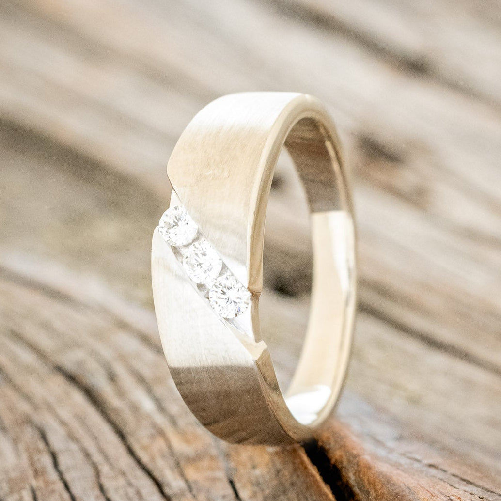 MEN'S ENGAGEMENT RING WITH THREE DIAMOND ACCENTS-4