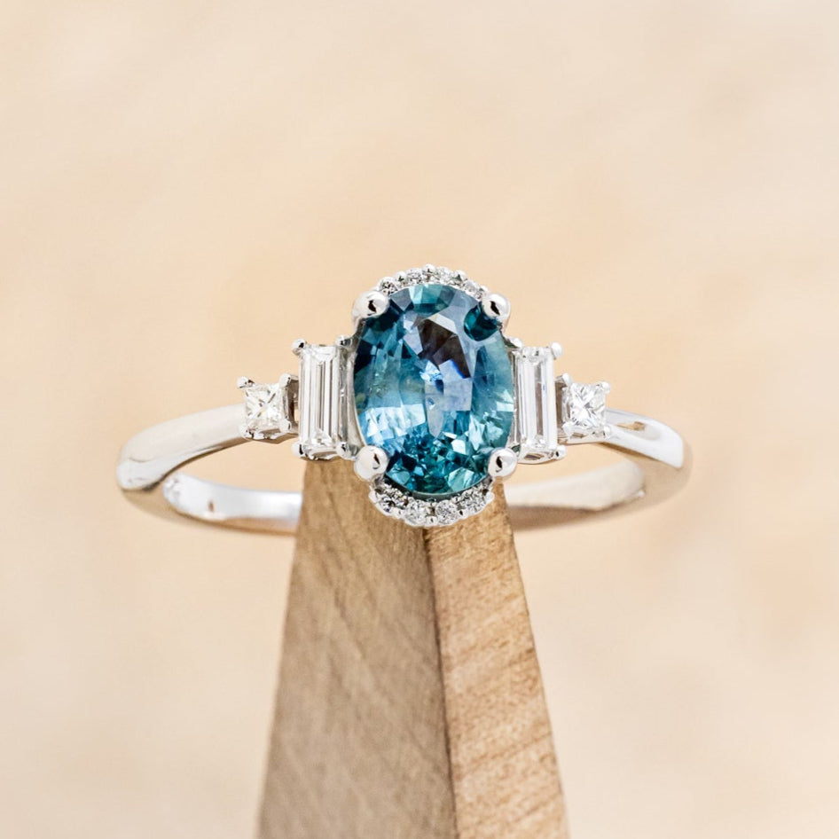 "ORNA" - ENGAGEMENT RING WITH DIAMOND ACCENTS & DIAMOND TRACER - MOUNTING ONLY - SELECT YOUR OWN STONE-3