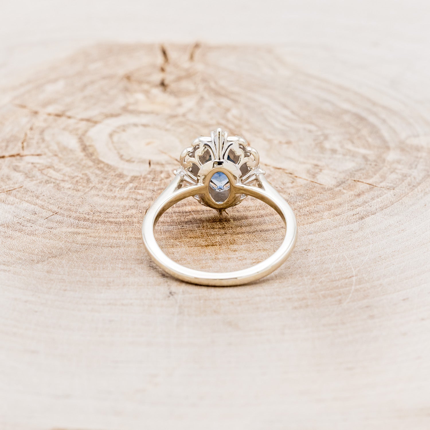 "VERA" - PEAR SHAPED LONDON BLUE TOPAZ ENGAGEMENT RING WITH DIAMOND ACCENTS-5