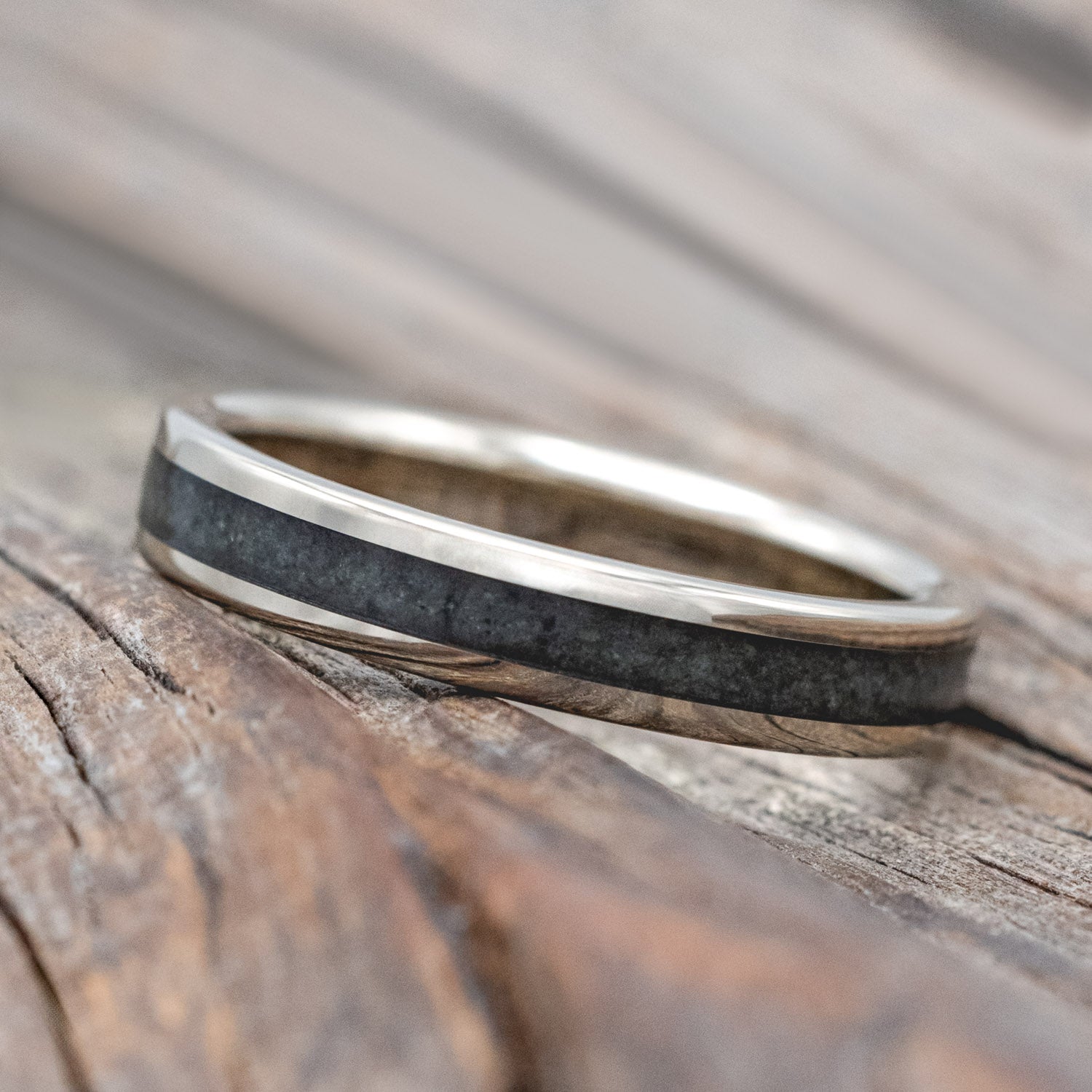 "ETERNA" - MOSS AGATE INLAY STACKING BAND-Staghead Designs