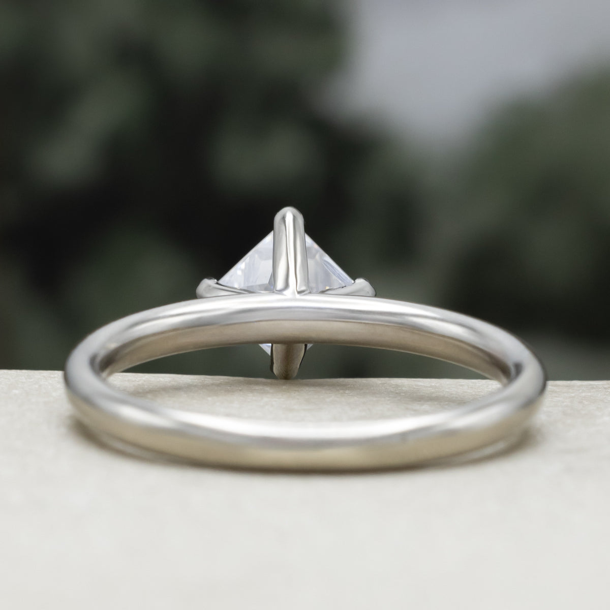 "Quinn" - Point-Set Princess Cut Moissanite Solitaire Engagement Ring-Staghead Designs