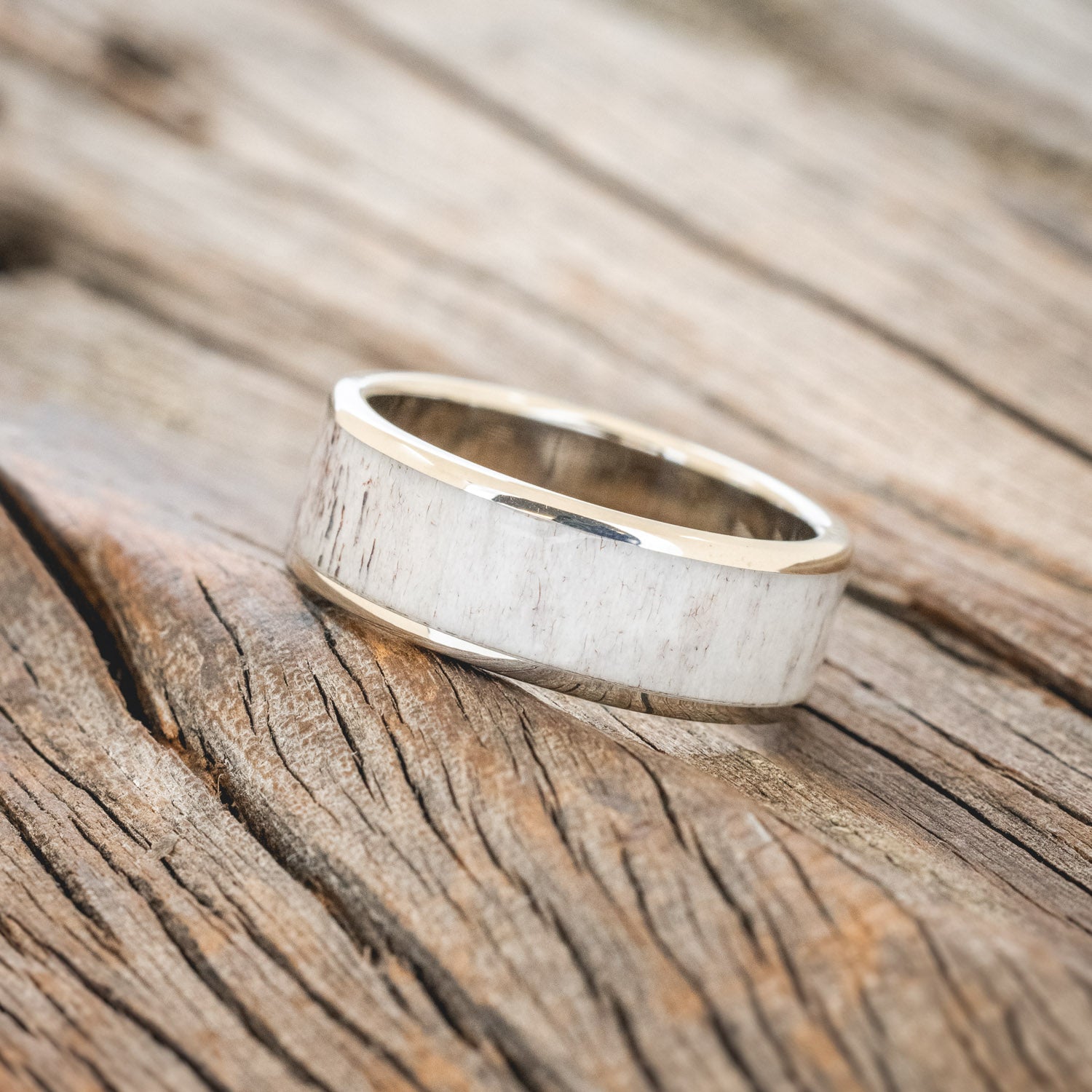 "RAINIER" - MATCHING SET OF ANTLER WEDDING BANDS-31