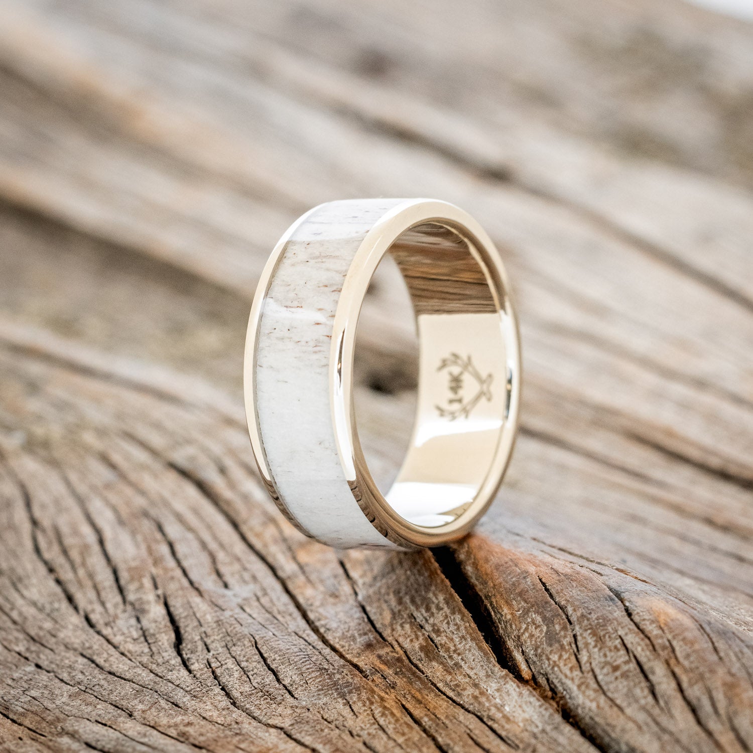 "RAINIER" - MATCHING SET OF ANTLER WEDDING BANDS-30