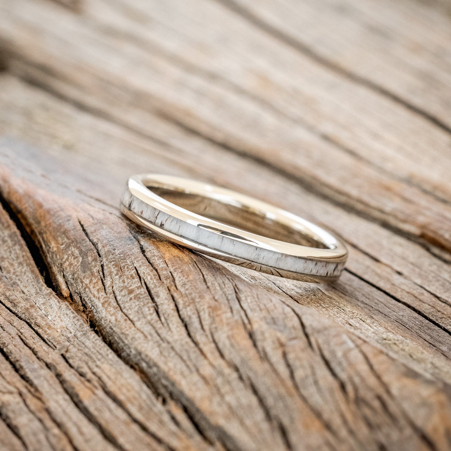 "RAINIER" - MATCHING SET OF ANTLER WEDDING BANDS-33