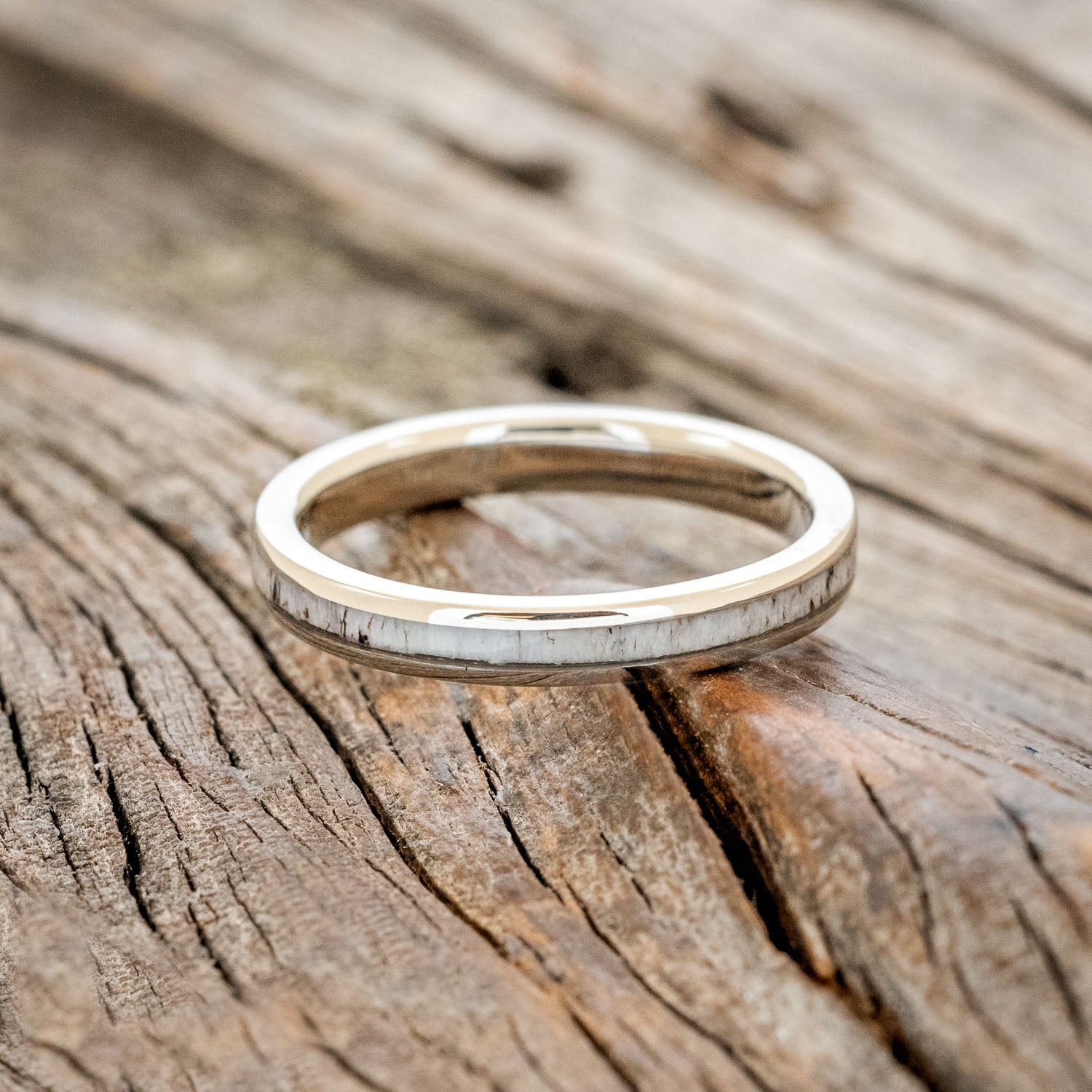 "RAINIER" - MATCHING SET OF ANTLER WEDDING BANDS-35