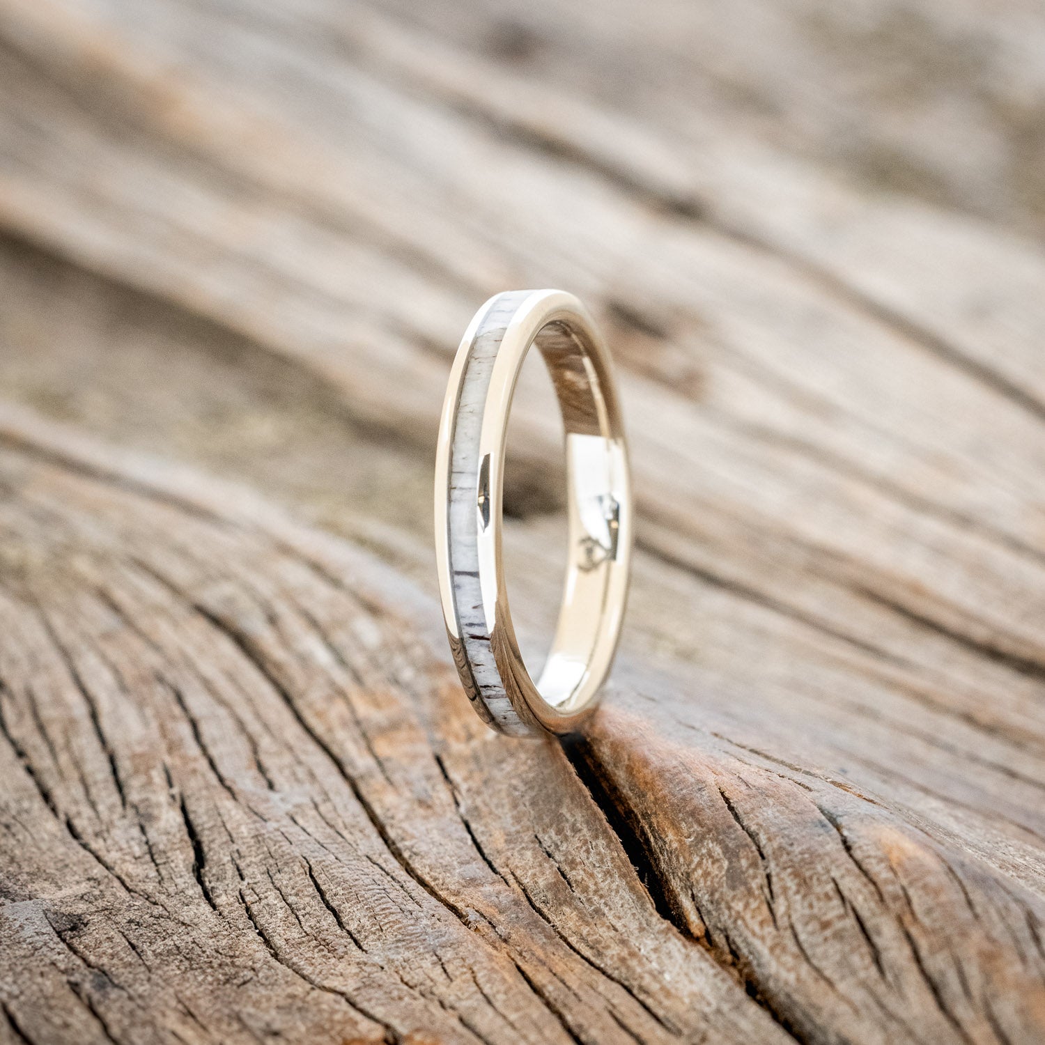 "RAINIER" - MATCHING SET OF ANTLER WEDDING BANDS-34