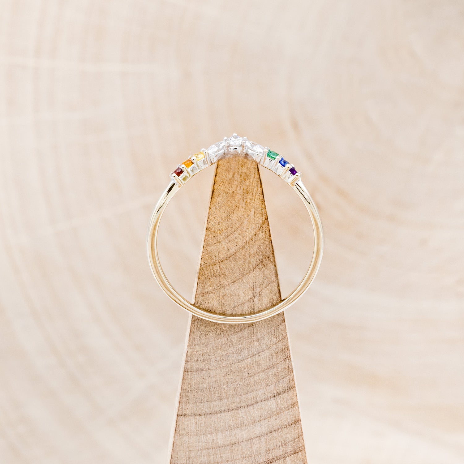 "REIGN" - MARQUISE PRIDE TRACER WITH RAINBOW ACCENT STONES-12