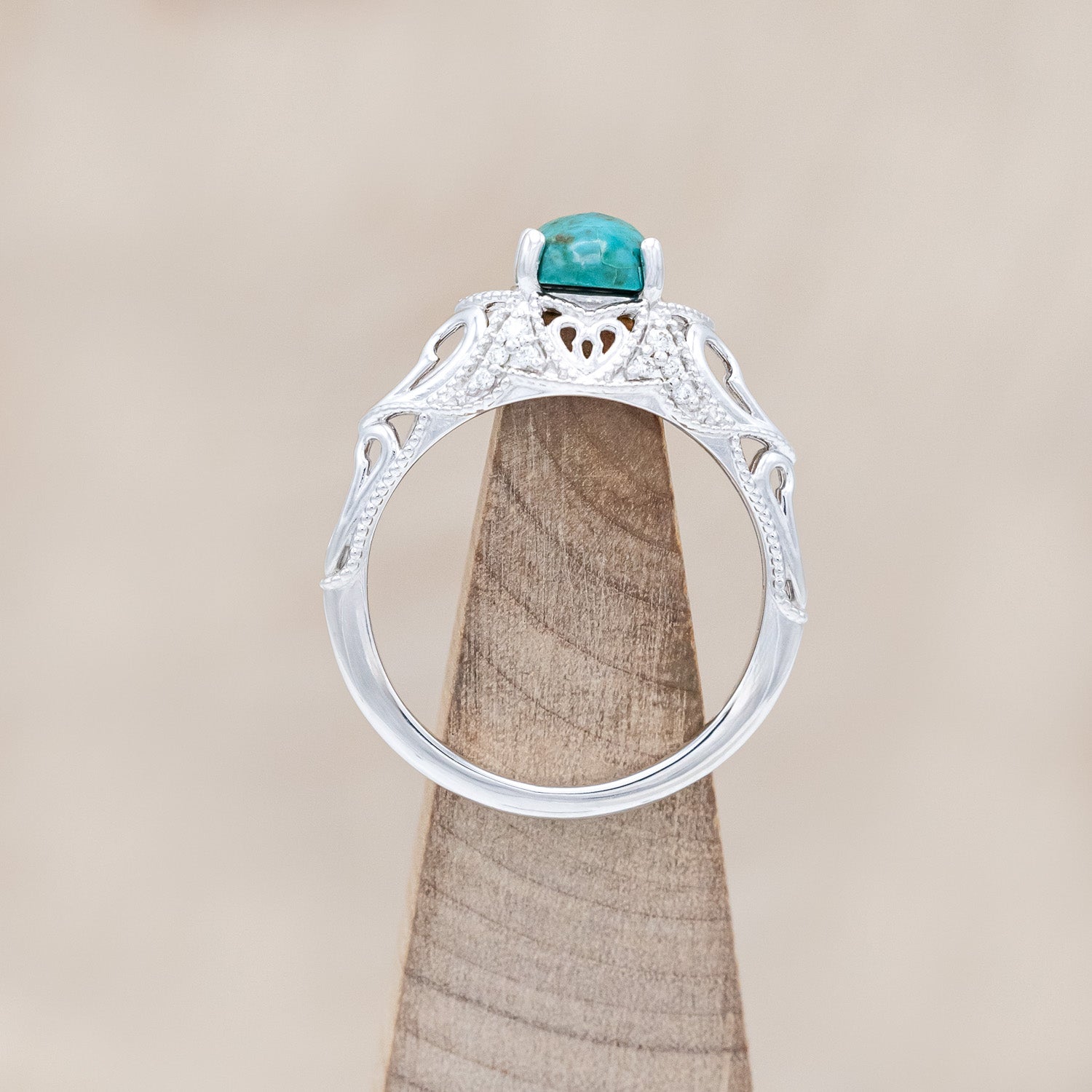 "RELICA" - OVAL CUT ENGAGEMENT RING WITH DIAMOND ACCENTS-Staghead Designs