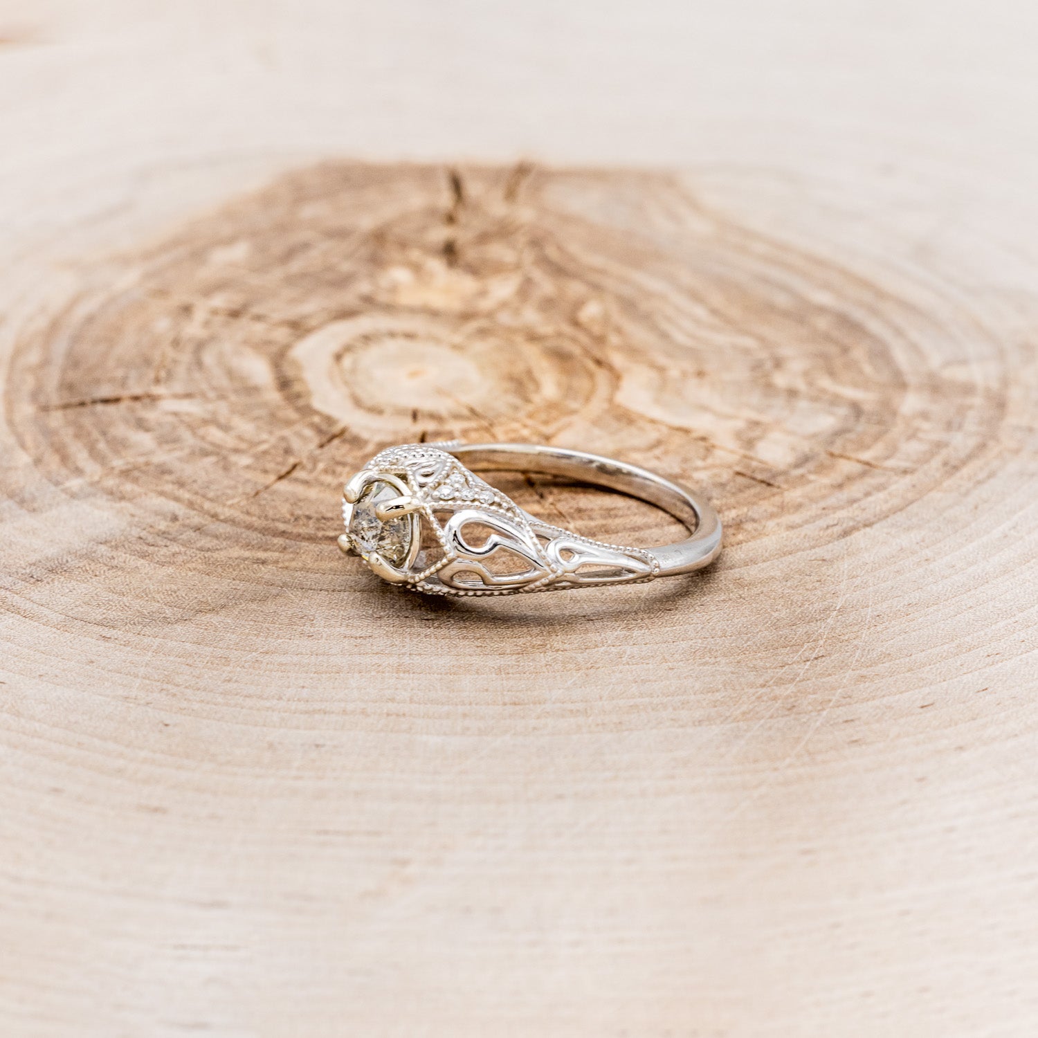 "RELICA" - ENGAGEMENT RING WITH DIAMOND ACCENTS - MOUNTING ONLY - SELECT YOUR OWN STONE-9