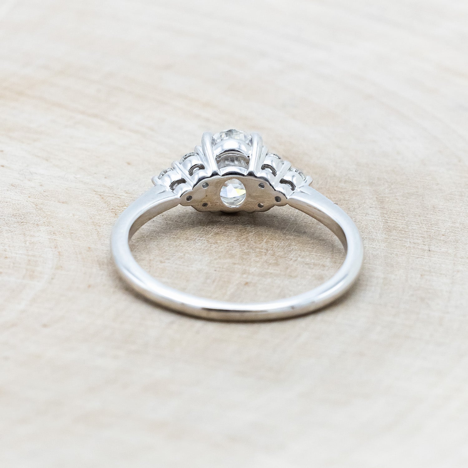 "RHEA" - OVAL MOISSANITE ENGAGEMENT RING WITH DIAMOND ACCENTS-Staghead Designs