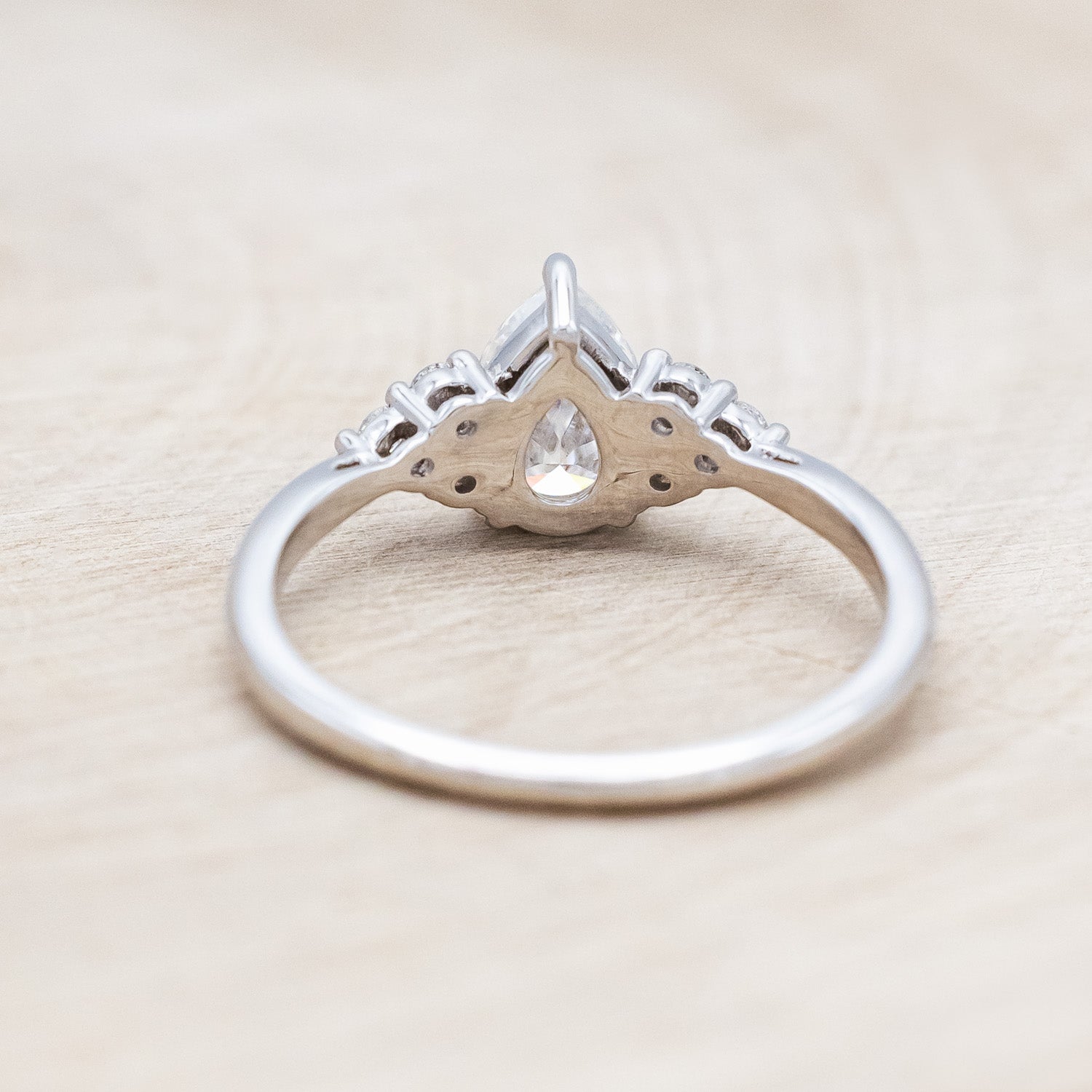 "RHEA" - PEAR CUT ENGAGEMENT RING WITH DIAMOND ACCENTS-Staghead Designs