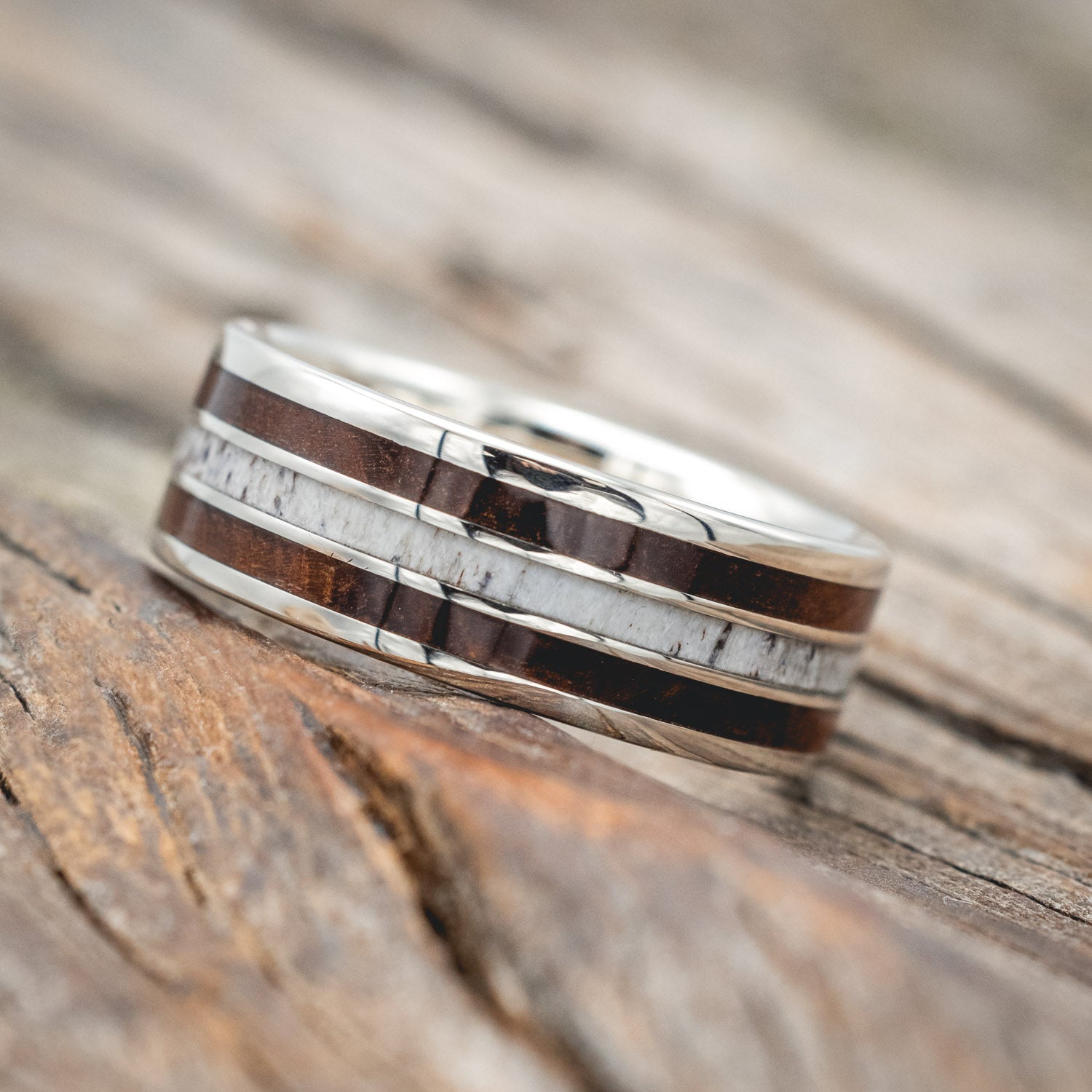"RIO" - ELK ANTLER & IRONWOOD WEDDING BAND-Staghead Designs