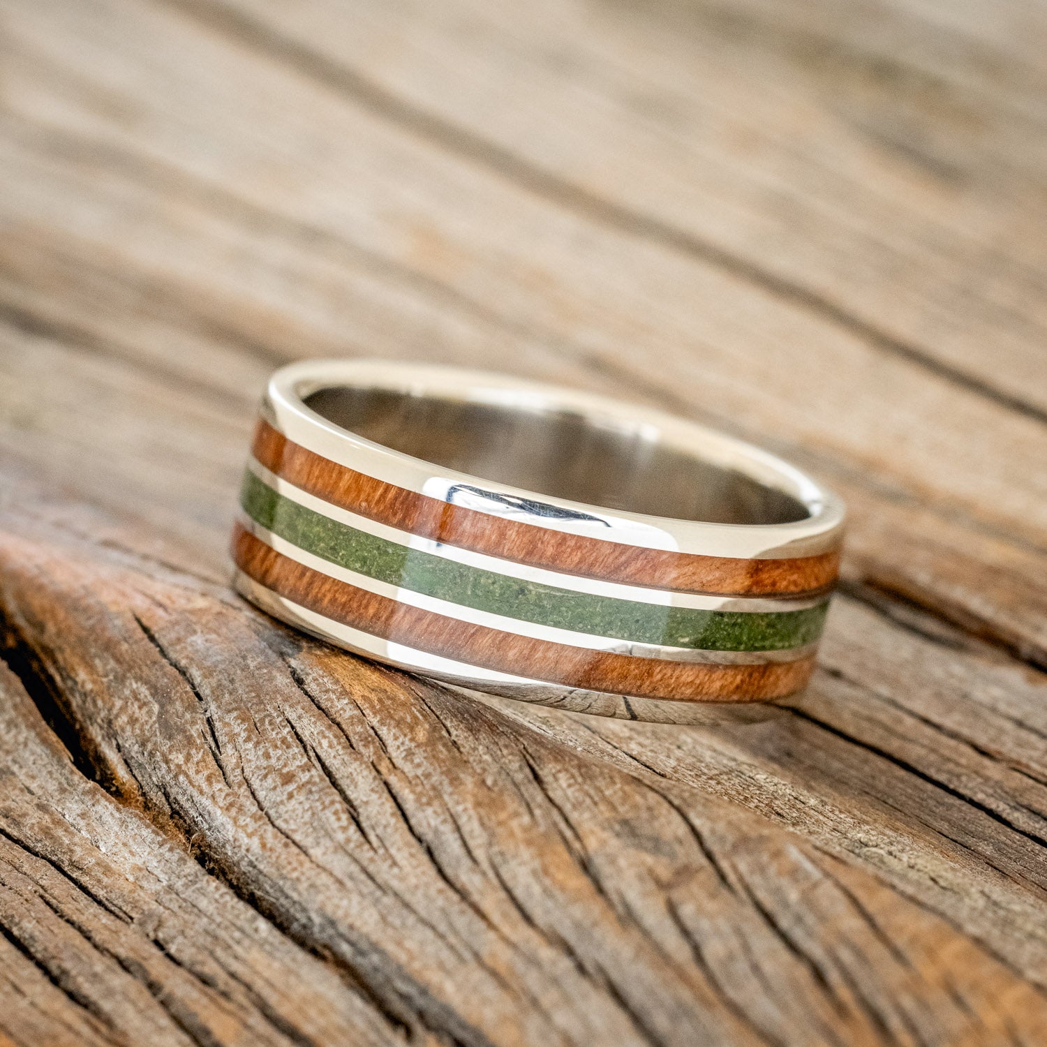 "RIO" - REDWOOD & MOSS WEDDING BAND-11