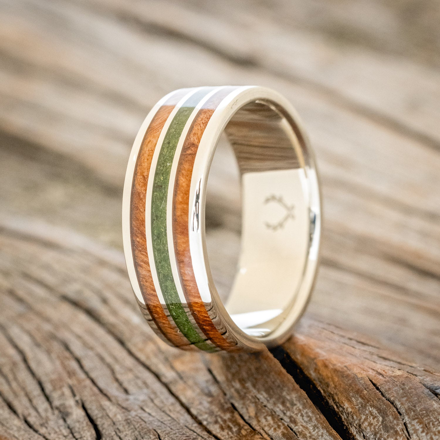 "RIO" - REDWOOD & MOSS WEDDING BAND-10