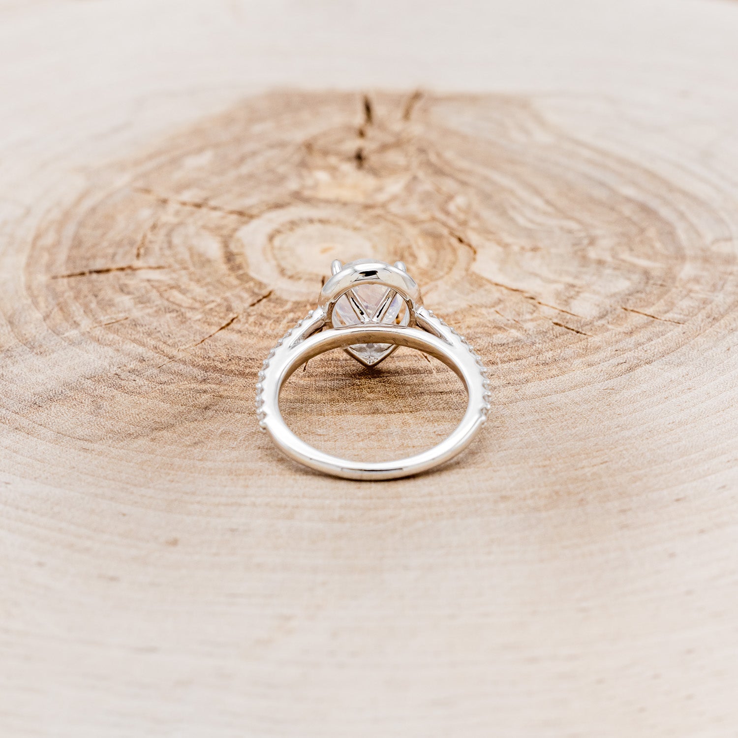 "RORY" - PEAR-SHAPED MOONSTONE ENGAGEMENT RING WITH DIAMOND HALO & ACCENTS-5