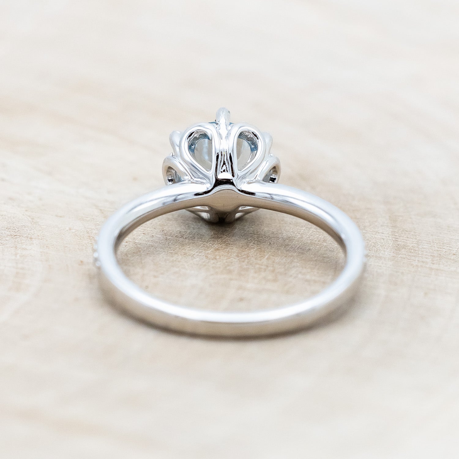 "ROSALIE" - ROUND CUT SKY BLUE TOPAZ ENGAGEMENT RING WITH DIAMOND HALO & ACCENTS-Staghead Designs