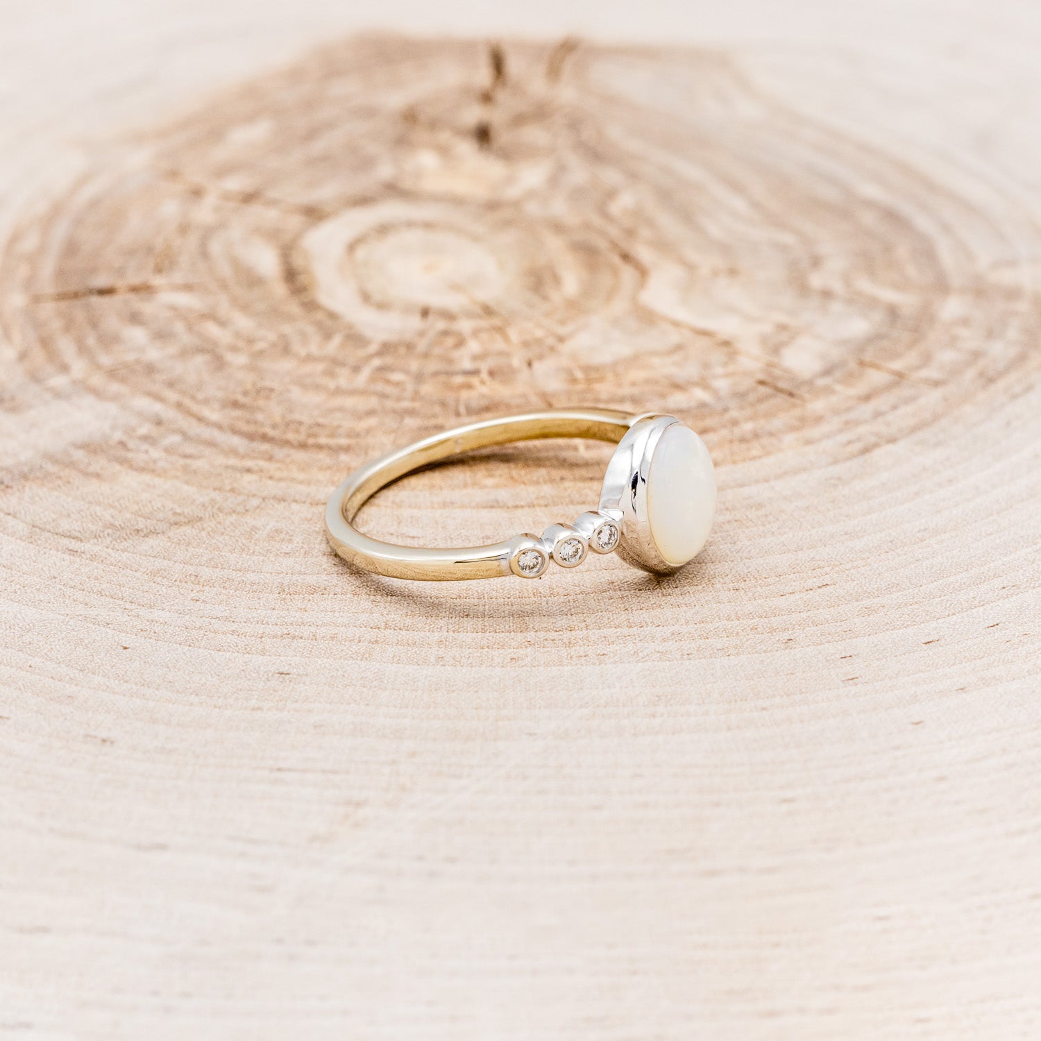 ROUND CUT OPAL ENGAGEMENT RING WITH DIAMOND ACCENTS-7