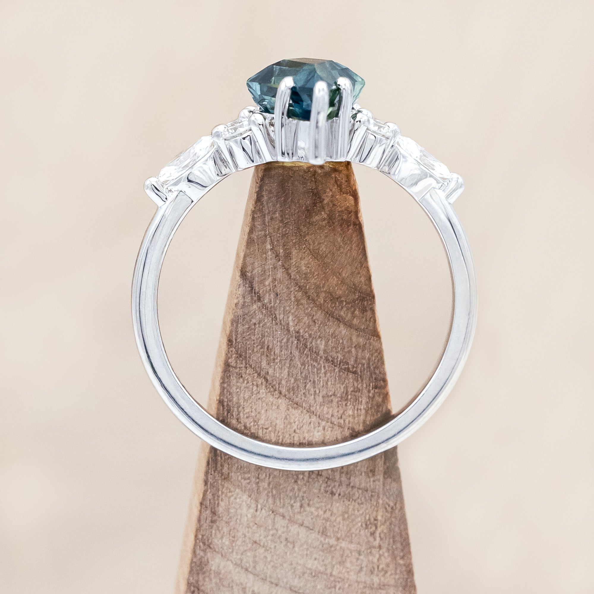 "SAGE" - ENGAGEMENT RING WITH DIAMOND ACCENTS - MOUNTING ONLY - SELECT YOUR OWN STONE-Staghead Designs