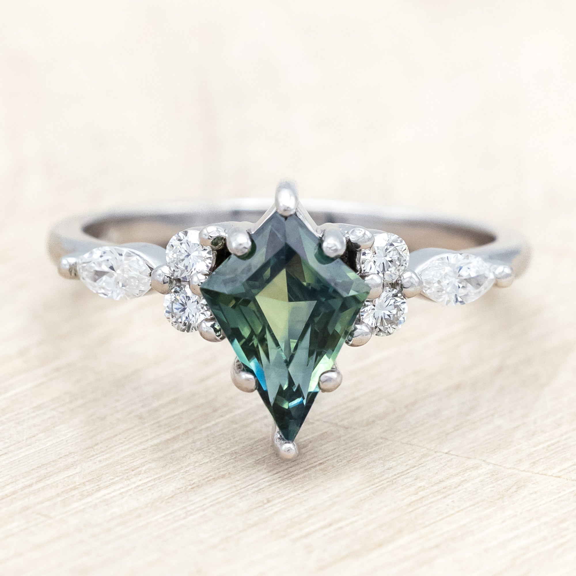 "SAGE" - ENGAGEMENT RING WITH DIAMOND ACCENTS - MOUNTING ONLY - SELECT YOUR OWN STONE-Staghead Designs