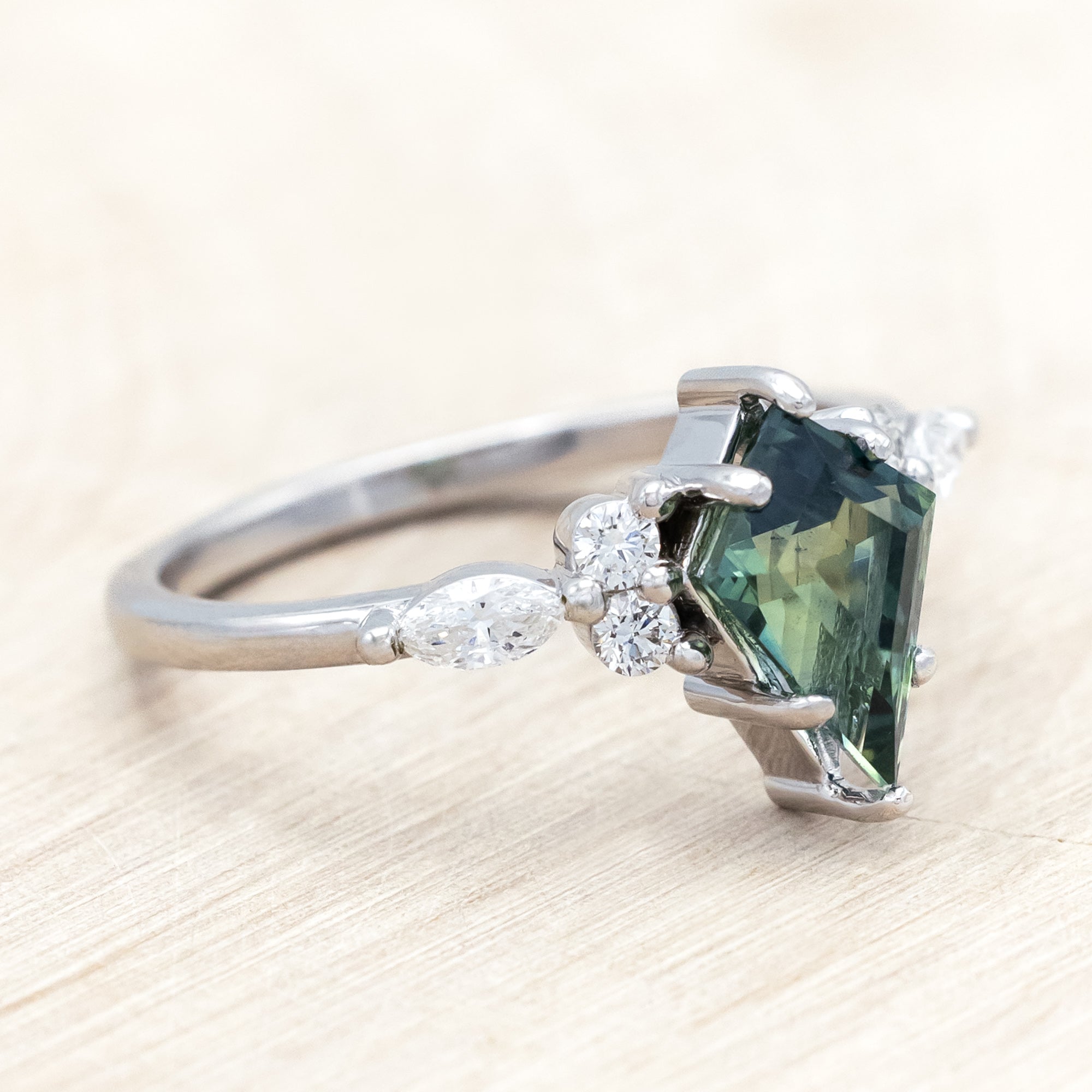 "SAGE" - ENGAGEMENT RING WITH DIAMOND ACCENTS - MOUNTING ONLY - SELECT YOUR OWN STONE-Staghead Designs