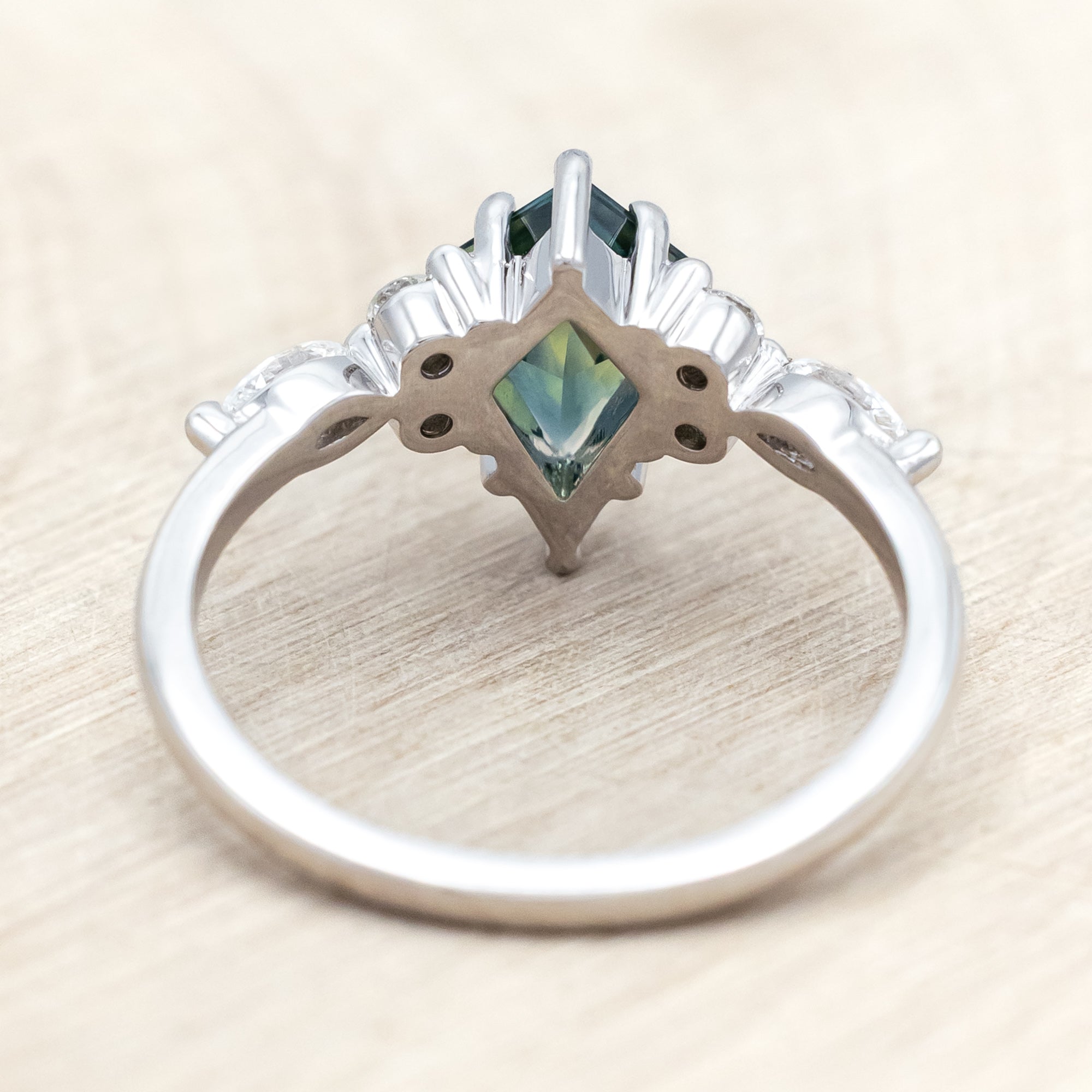 "SAGE" - ENGAGEMENT RING WITH DIAMOND ACCENTS - MOUNTING ONLY - SELECT YOUR OWN STONE-Staghead Designs