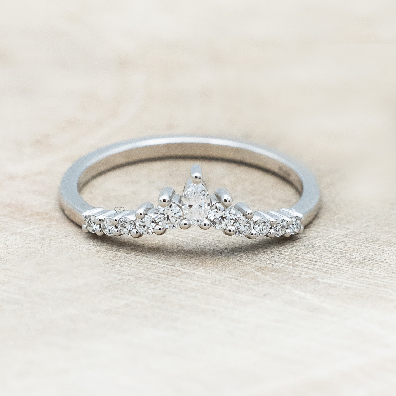 ONE-OF-A-KIND - "SAGE" - KITE CUT OREGON SUNSTONE ENGAGEMENT RING WITH DIAMOND ACCENTS & TRACER-Staghead Designs