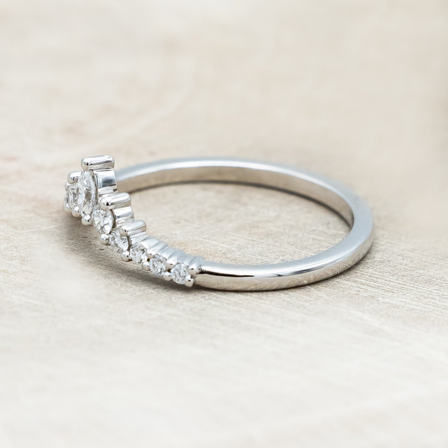 ONE-OF-A-KIND - "SAGE" - KITE CUT OREGON SUNSTONE ENGAGEMENT RING WITH DIAMOND ACCENTS & TRACER-Staghead Designs