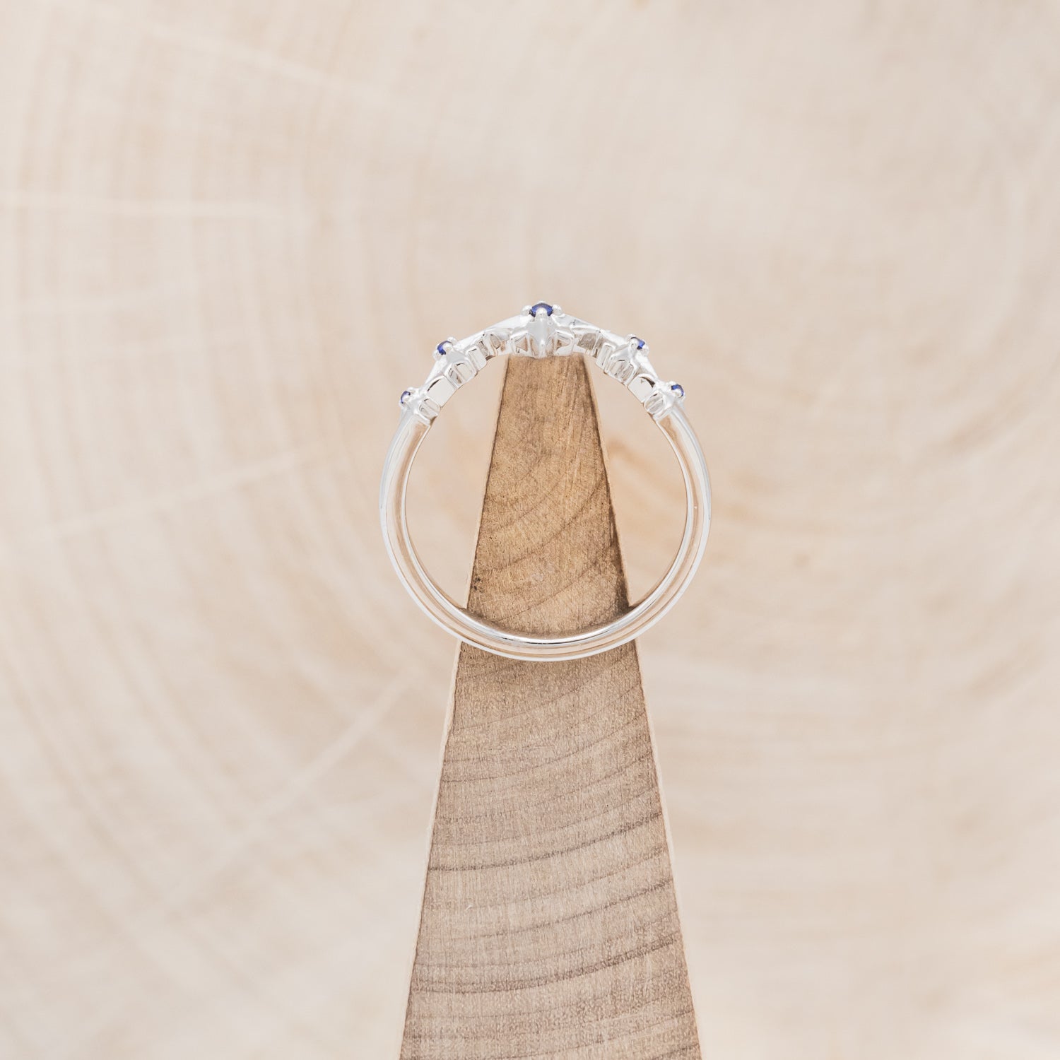 "SIDRA" - TOI ET MOI ROUND MOONSTONE ENGAGEMENT RING WITH A CRESCENT MOON SALT & PEPPER DIAMOND ACCENT & TRACER-18