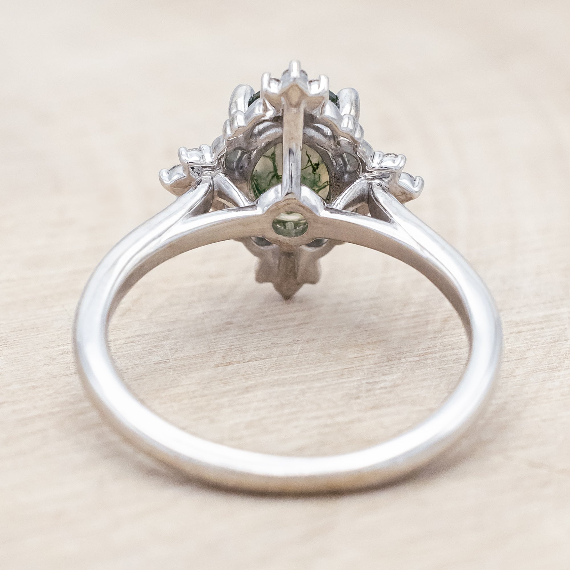 "TREVA" - OVAL CUT ENGAGEMENT RING WITH DIAMOND ACCENTS & "MELODY" TRACER-Staghead Designs