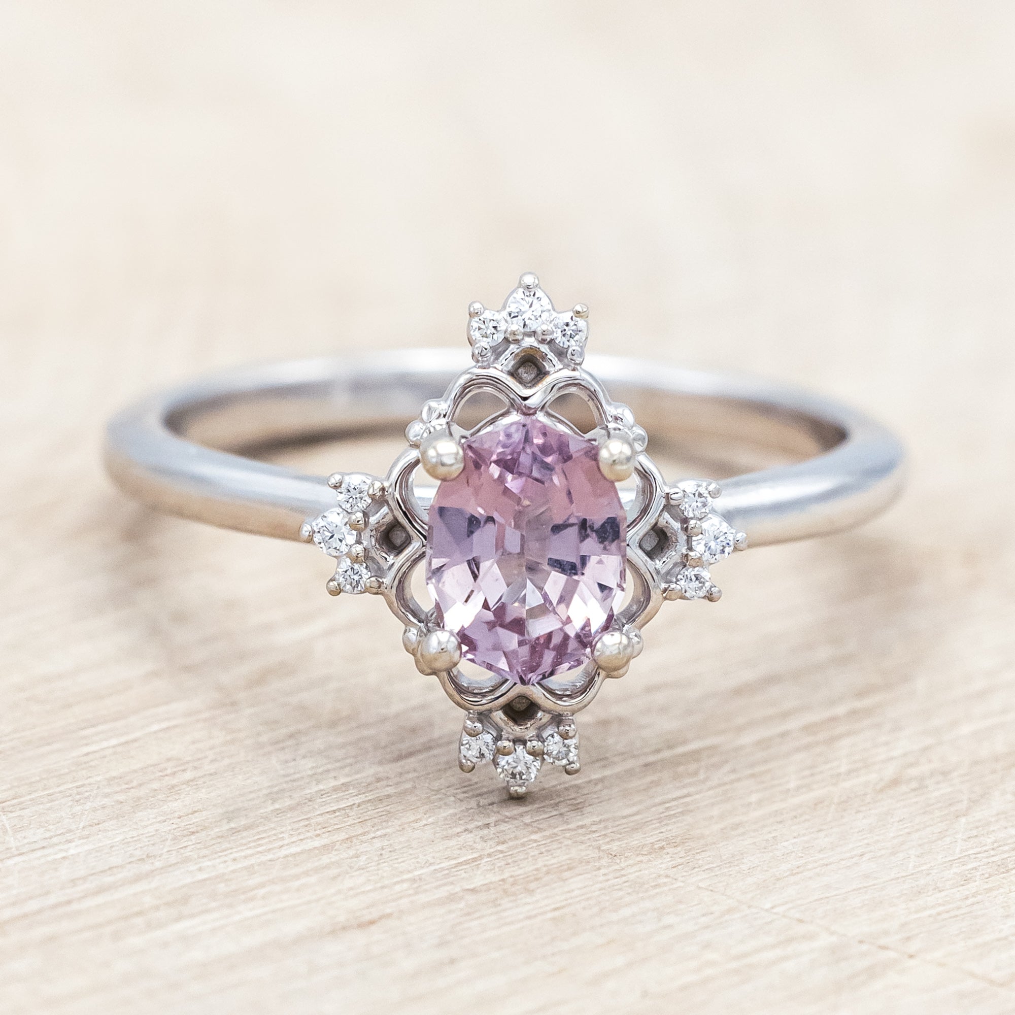 "TREVA" - ENGAGEMENT RING WITH DIAMOND ACCENTS - MOUNTING ONLY - SELECT YOUR OWN STONE-Staghead Designs