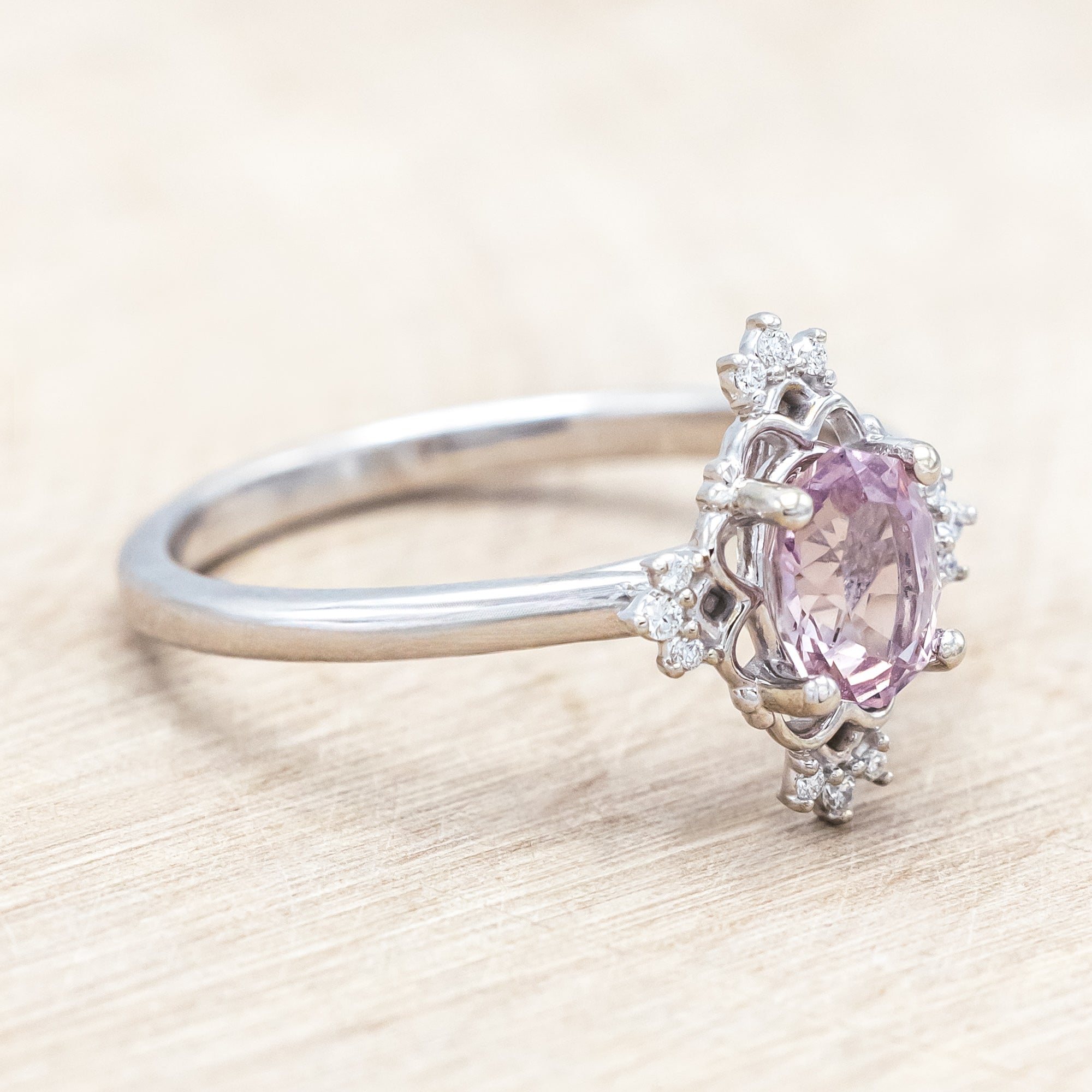 "TREVA" - ENGAGEMENT RING WITH DIAMOND ACCENTS - MOUNTING ONLY - SELECT YOUR OWN STONE-Staghead Designs