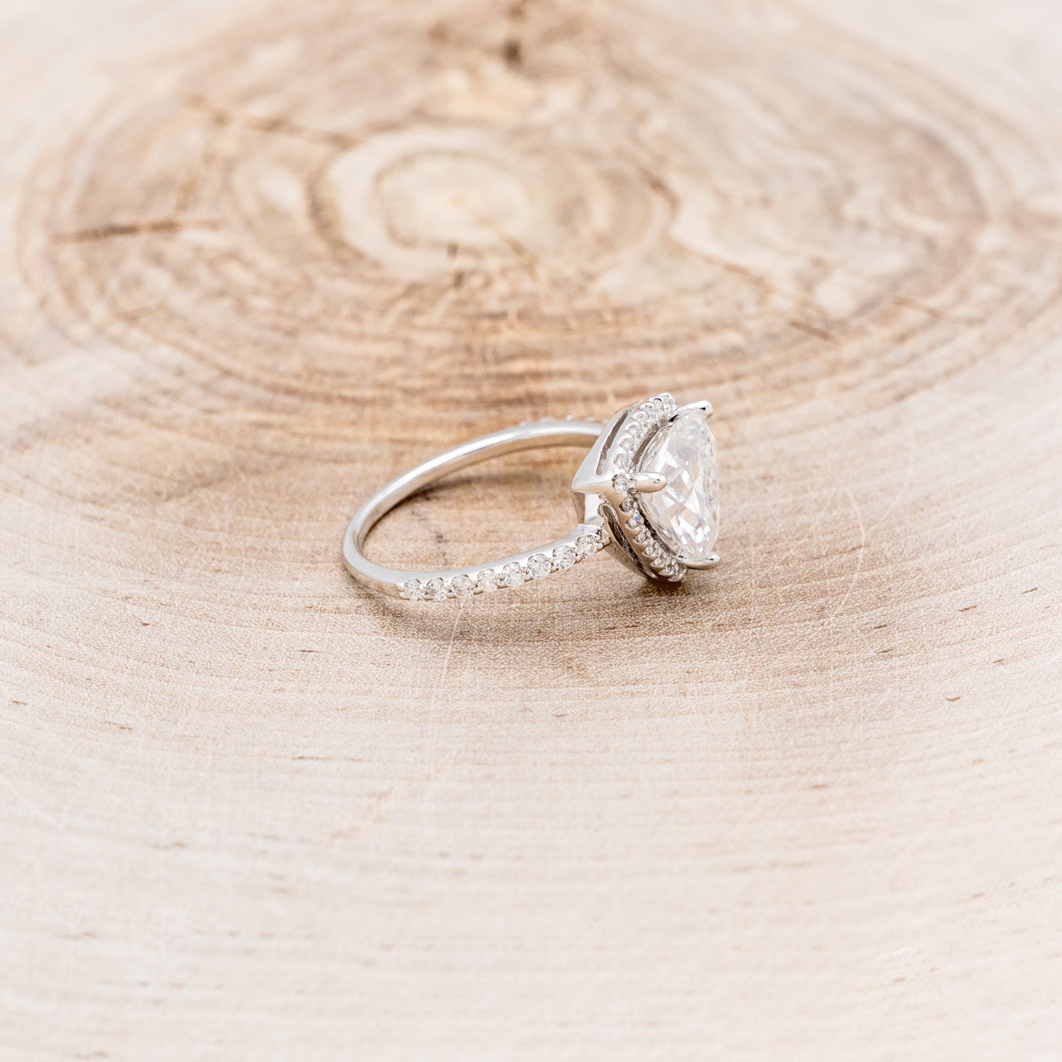 "ELENA" - TRILLION CUT MOISSANITE ENGAGEMENT RING WITH DIAMOND HALO & ACCENTS-2