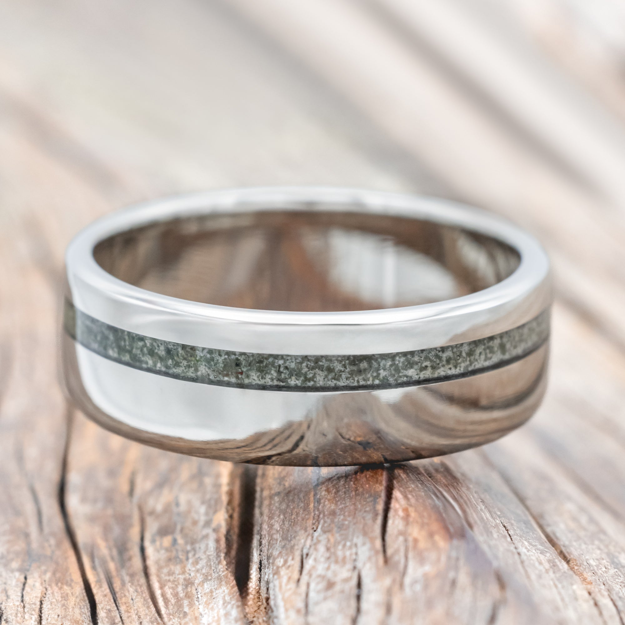 "VERTIGO" - MOSS AGATE WEDDING BAND-Staghead Designs