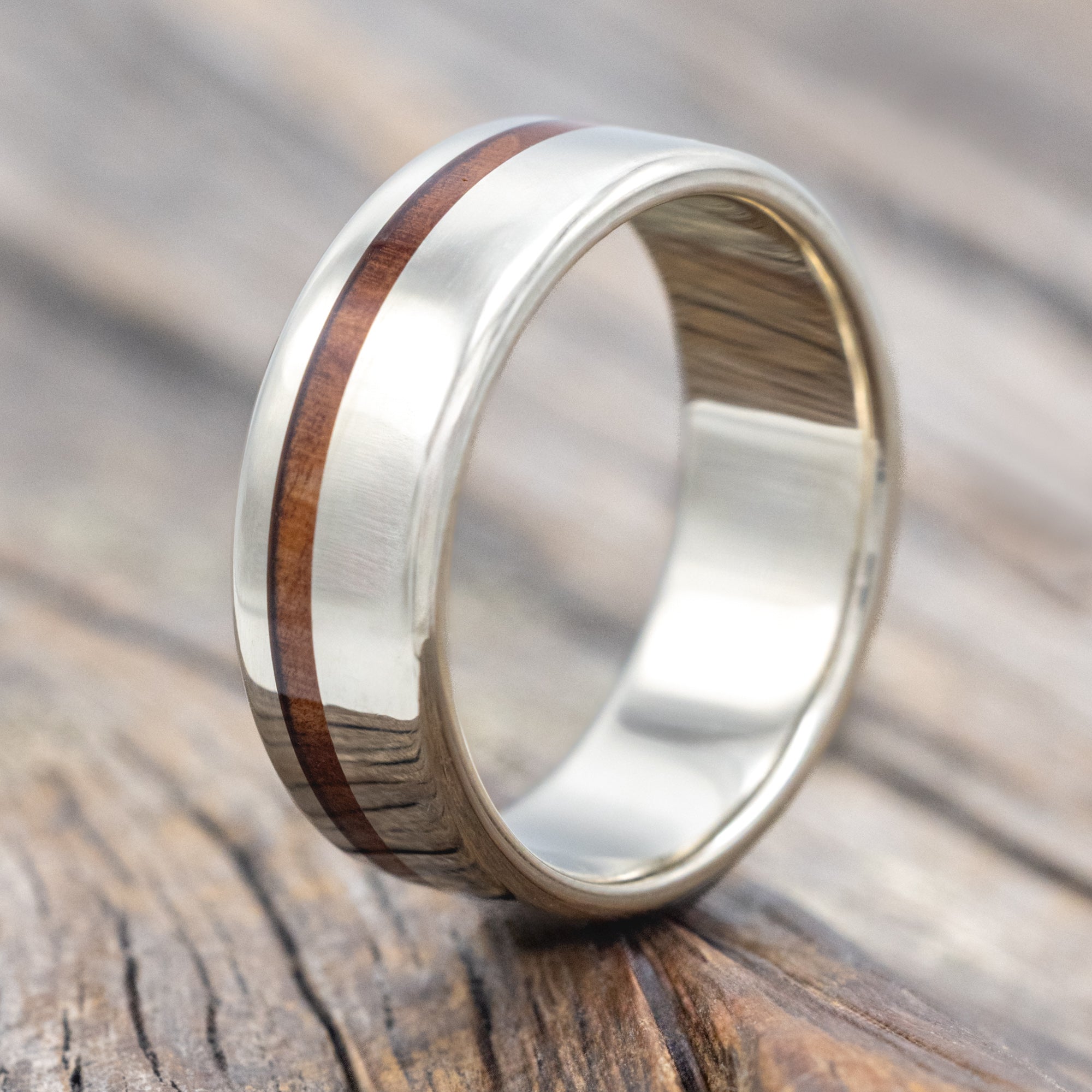 "VERTIGO" - REDWOOD WEDDING RING-Staghead Designs