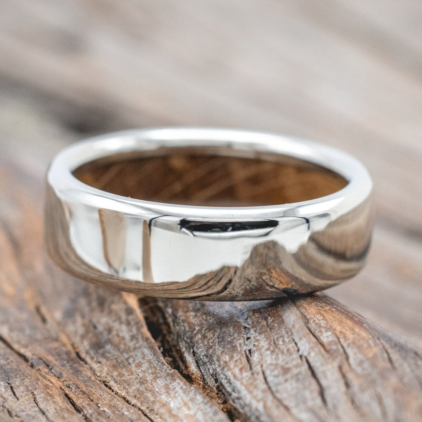 WHISKEY BARREL LINED WEDDING BAND-Staghead Designs