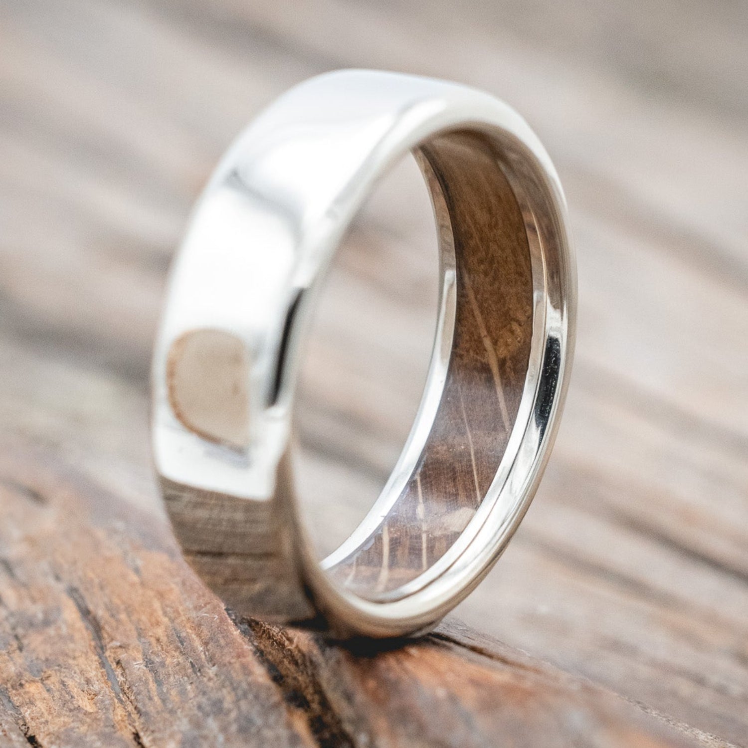 WHISKEY BARREL LINED WEDDING BAND-Staghead Designs
