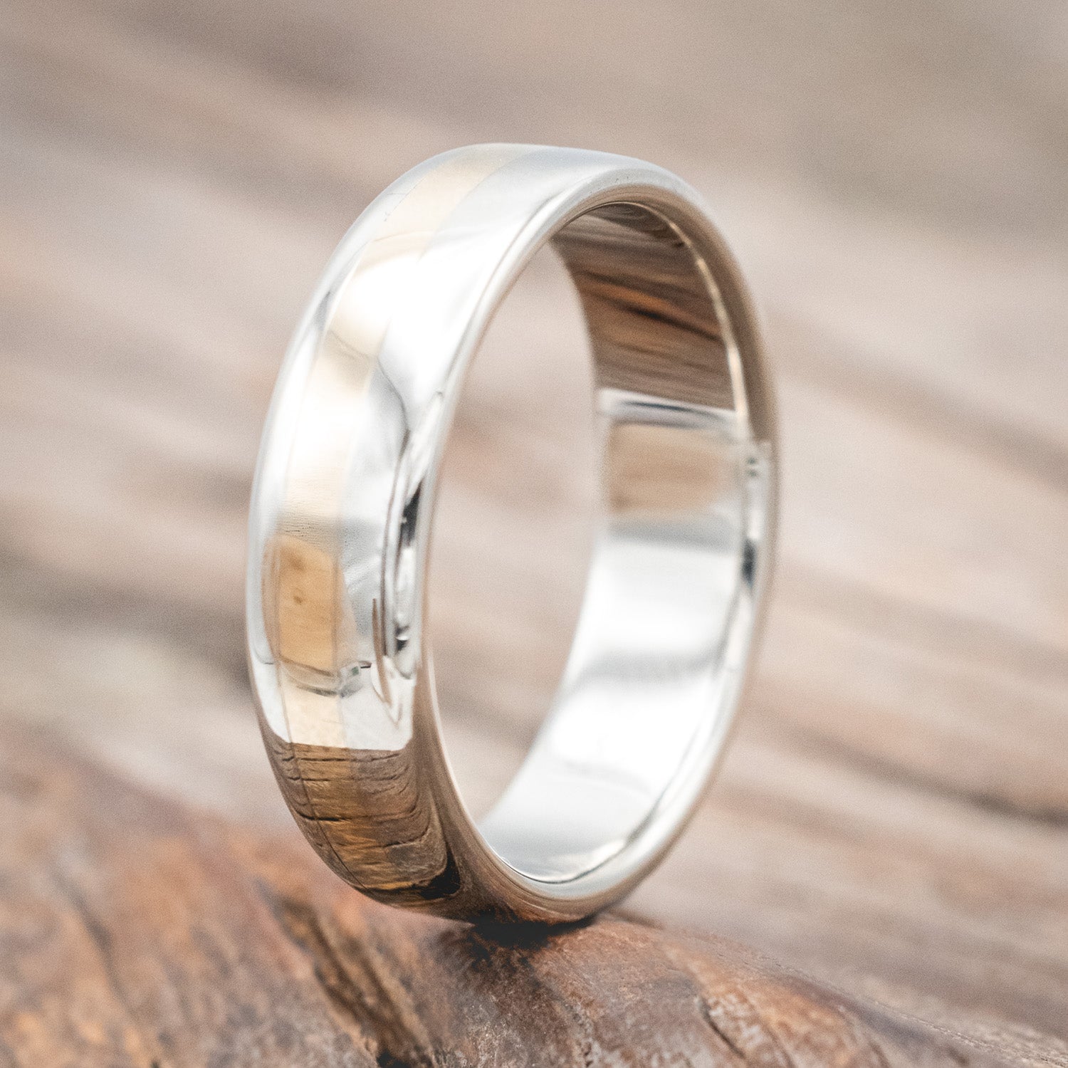"VERTIGO" - 14K GOLD INLAY WEDDING RING-Staghead Designs