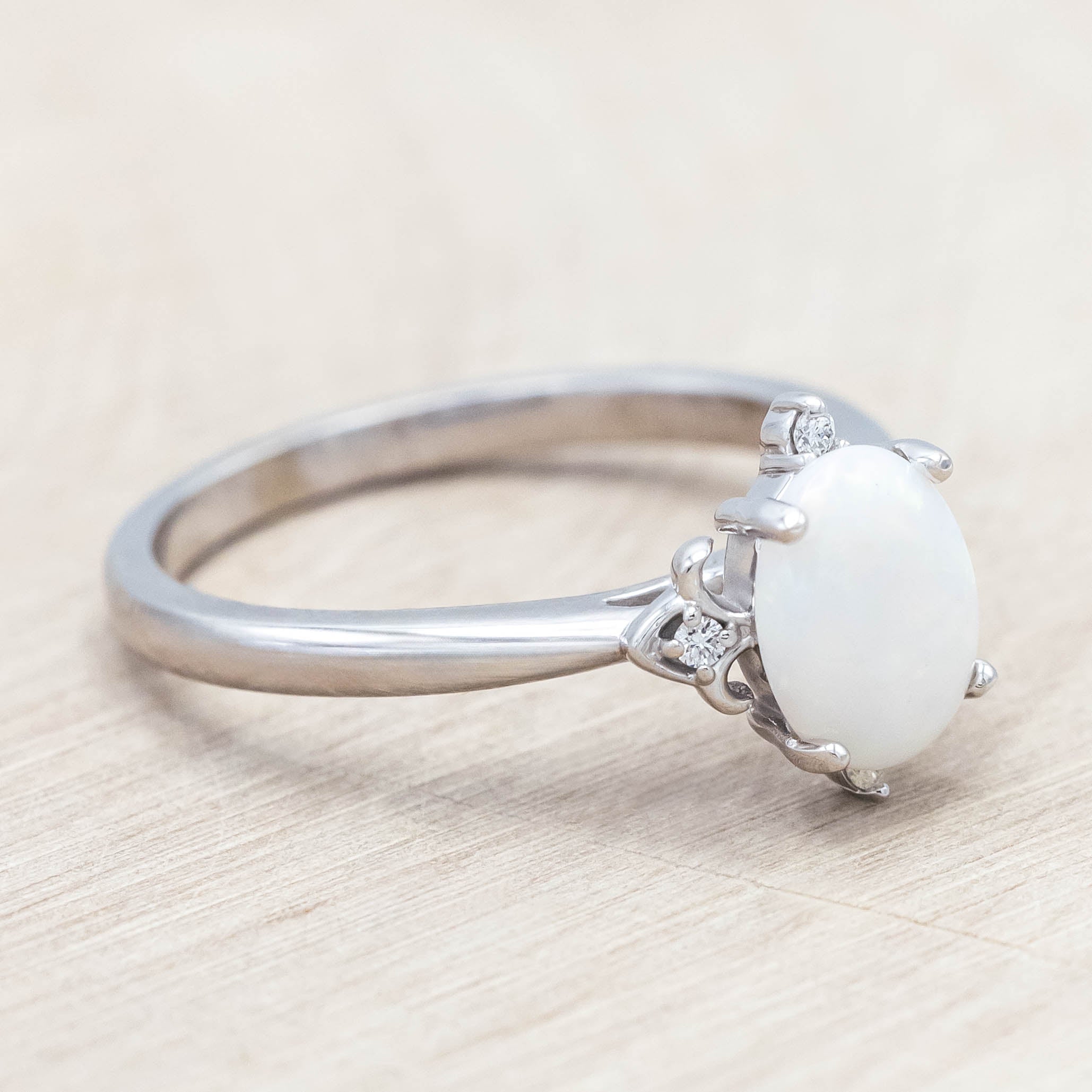 "ZELLA" - OVAL CUT ENGAGEMENT RING WITH DIAMOND ACCENTS-Staghead Designs