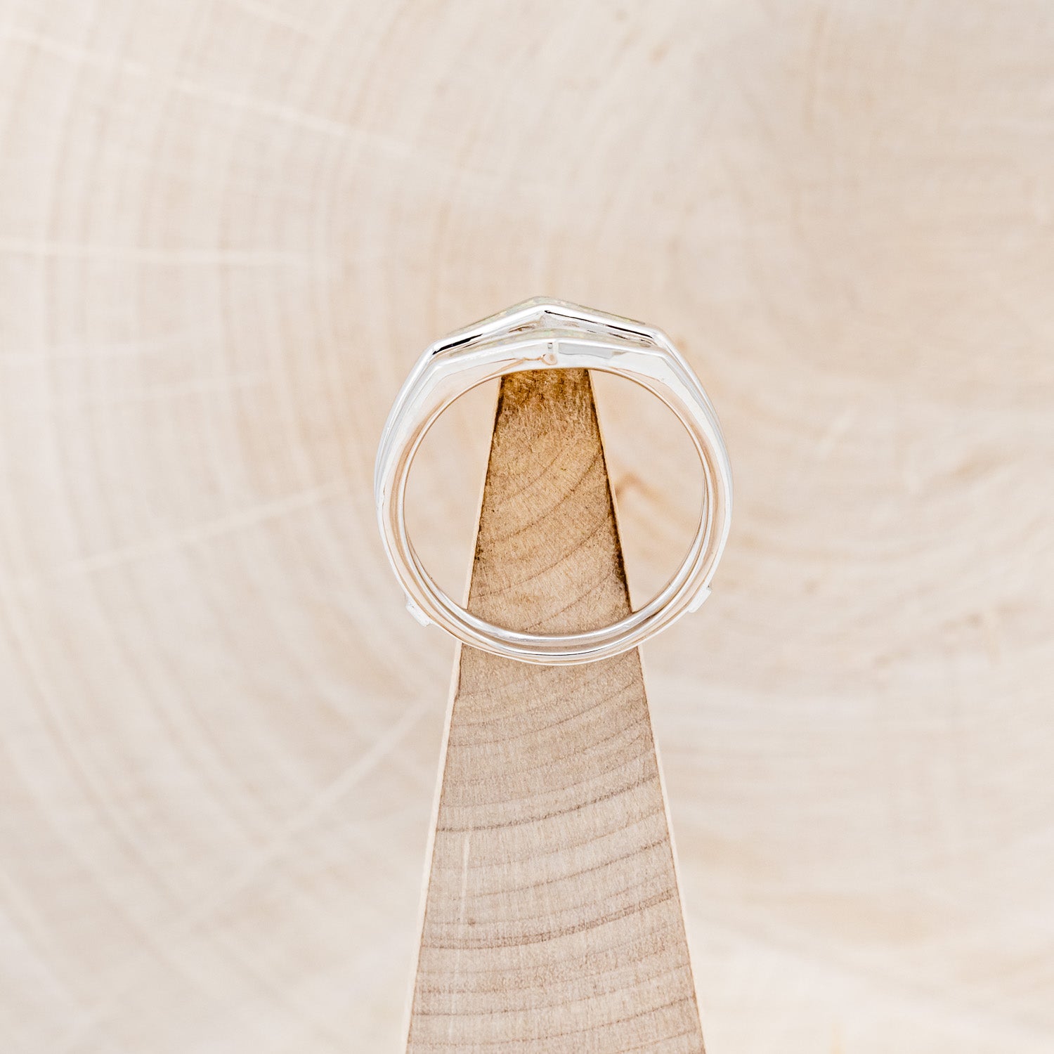 "ZUNI" - FIRE & ICE OPAL INLAY RING GUARD-6