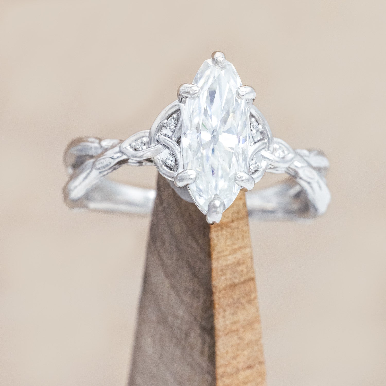 "Amaris" - Celtic knot-style Moissanite women's engagement ring with diamond accents