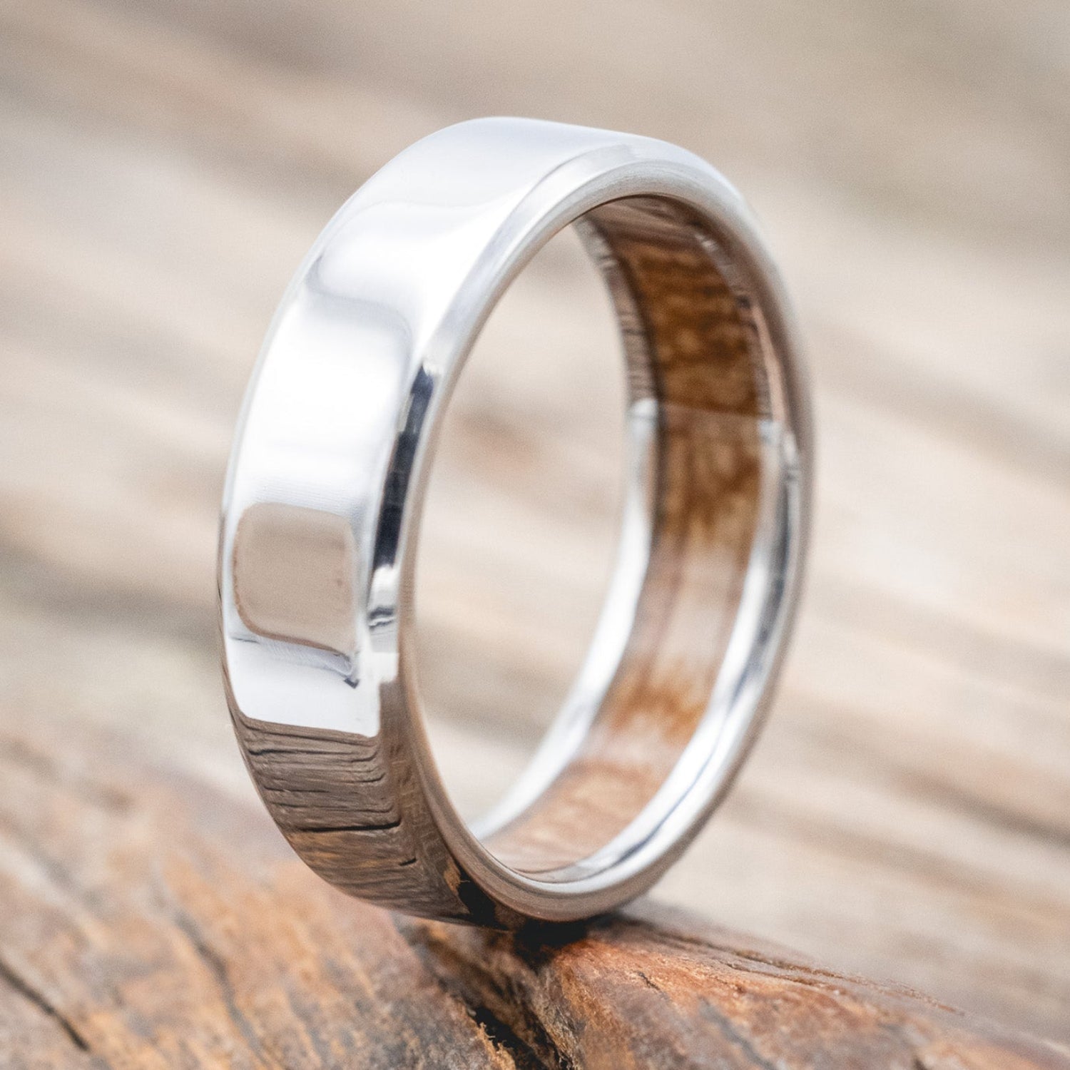 WHISKEY BARREL LINED WEDDING BAND-Staghead Designs