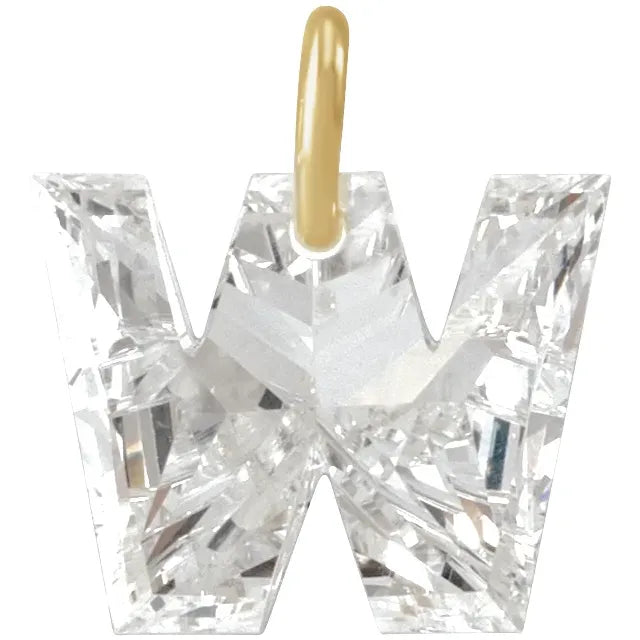 Diamond pendant shaped like the letter 'W' on a white background
