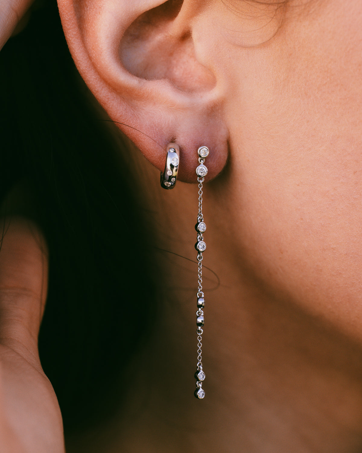 1/10 CTW NATURAL DIAMOND HUGGIE EARRINGS-15