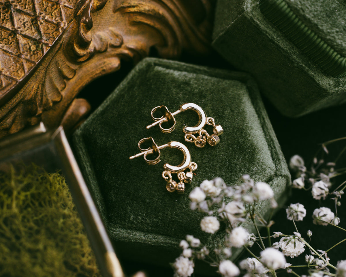 1/5 CTW ROUND NATURAL DIAMOND FRINGE HOOP EARRINGS-6