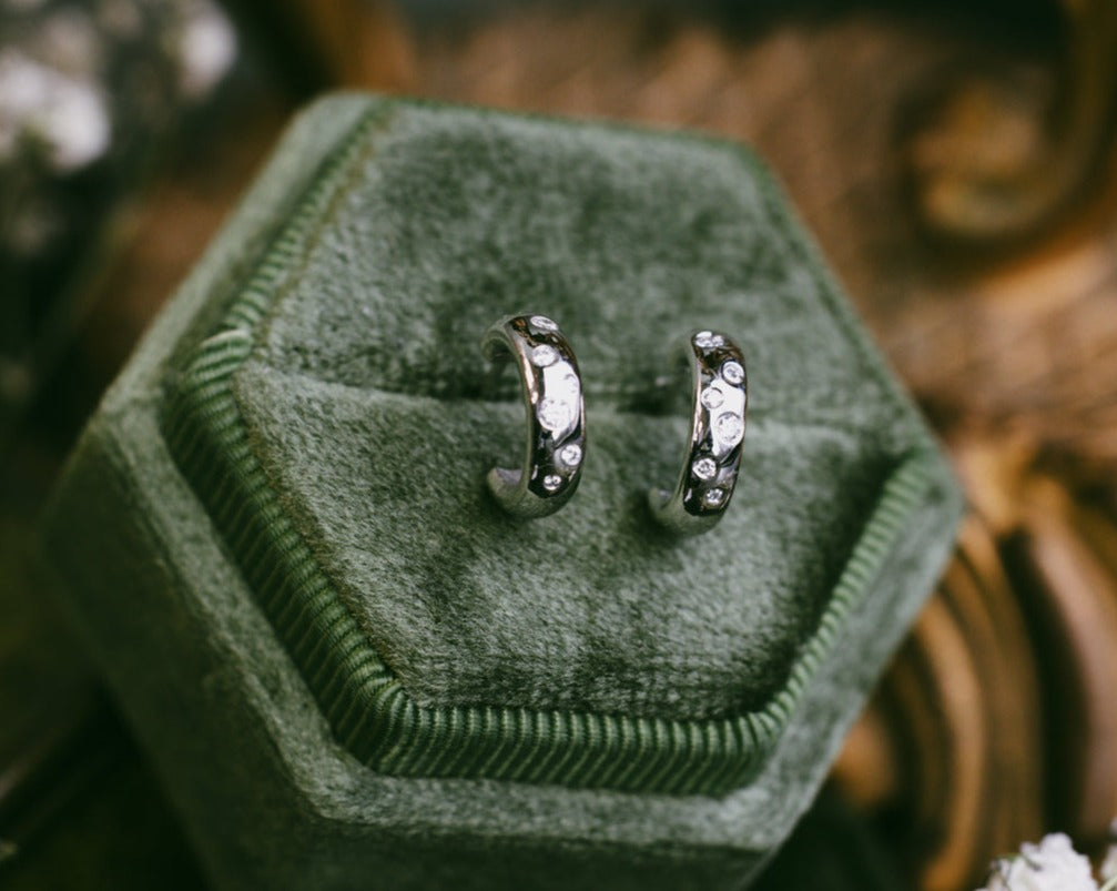 1/10 CTW NATURAL DIAMOND HUGGIE EARRINGS-5