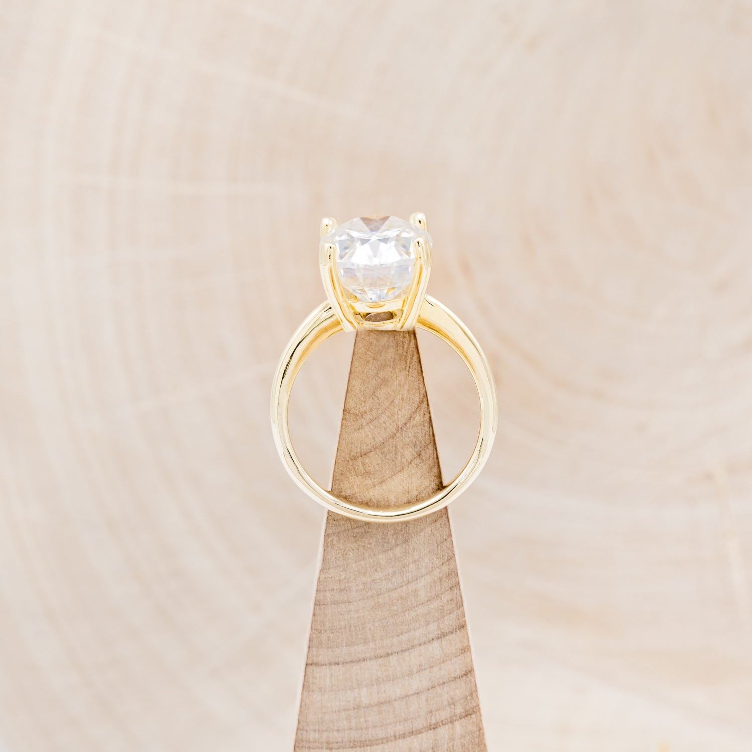 "ADELINE" - OVAL CUT MOISSANITE SOLITAIRE ENGAGEMENT RING- 14K YELLOW GOLD - SIZE 7-4