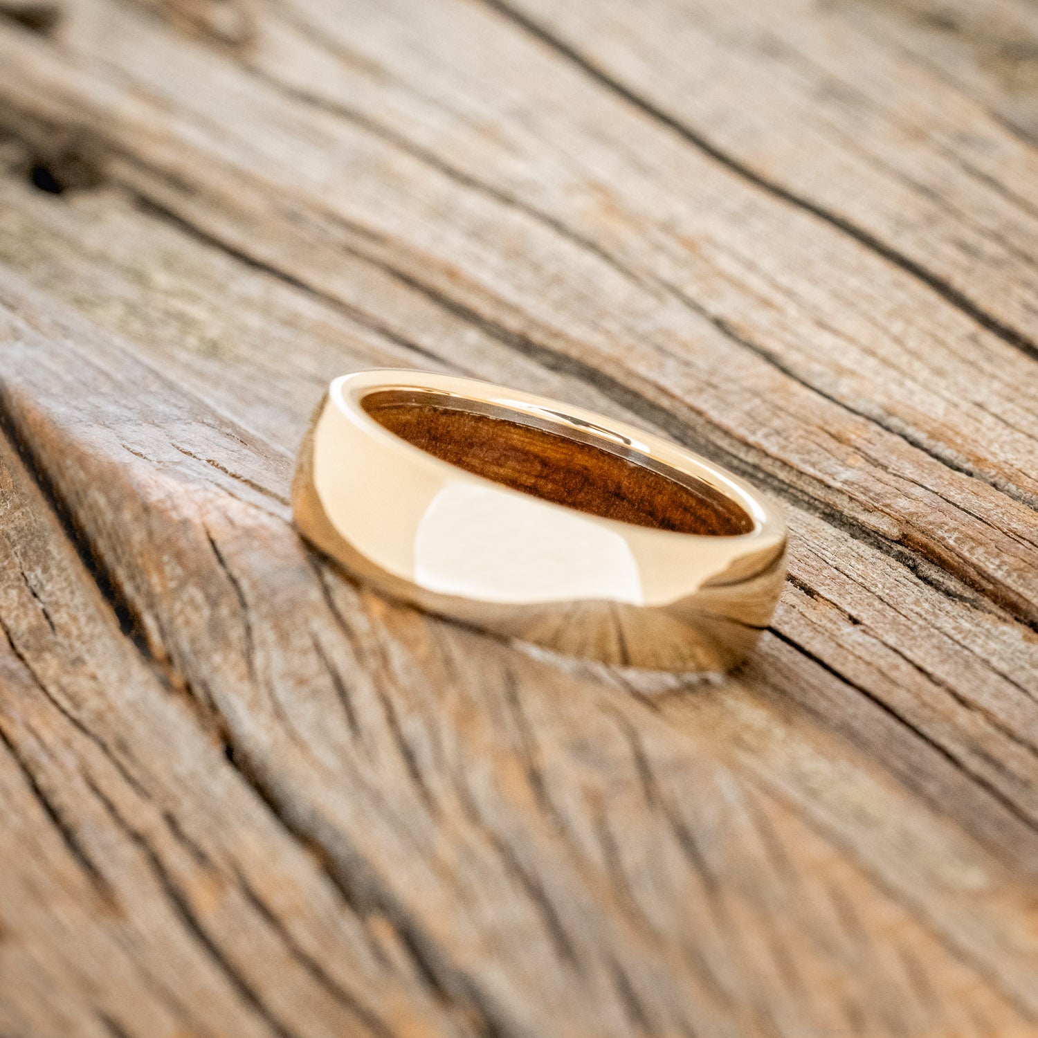 DOMED IRONWOOD LINED WEDDING RING-2