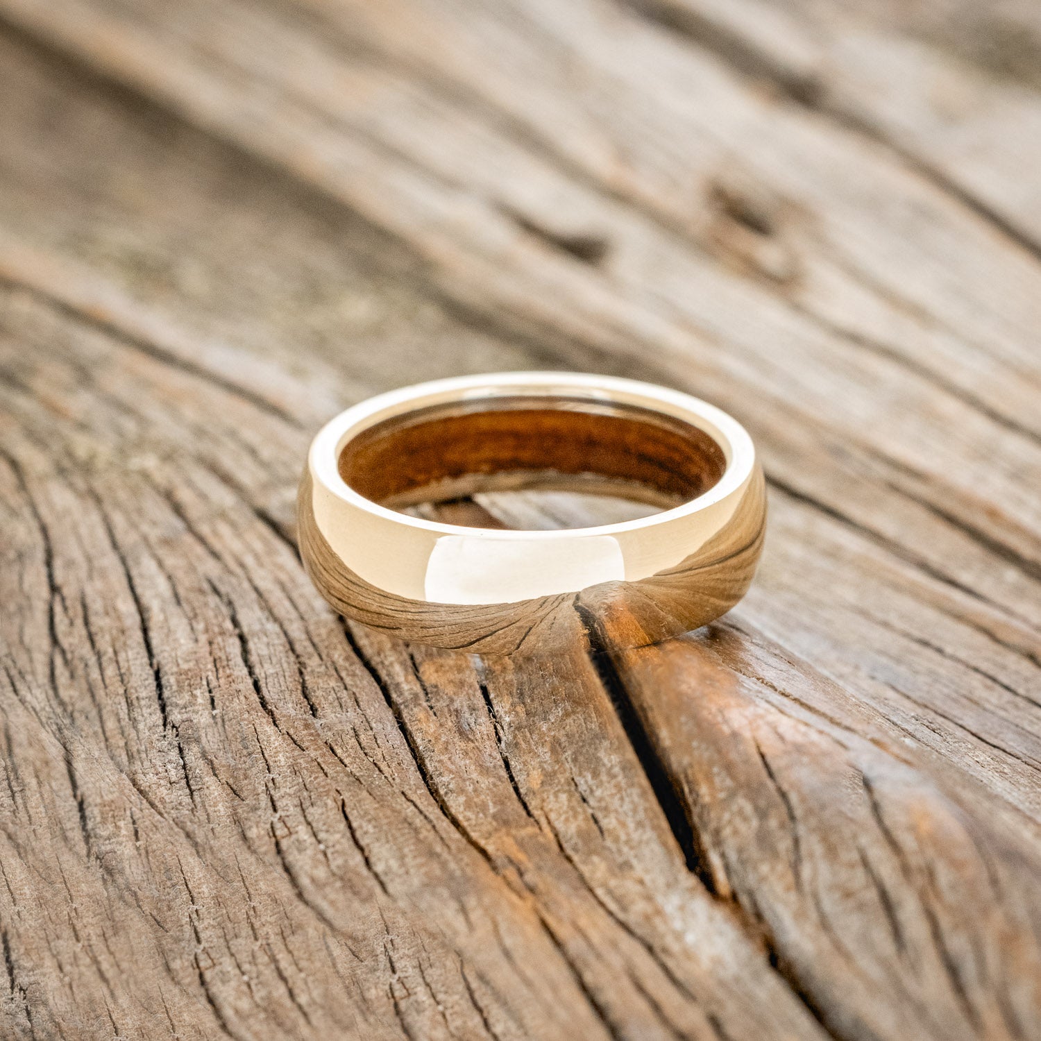 DOMED IRONWOOD LINED WEDDING RING-3