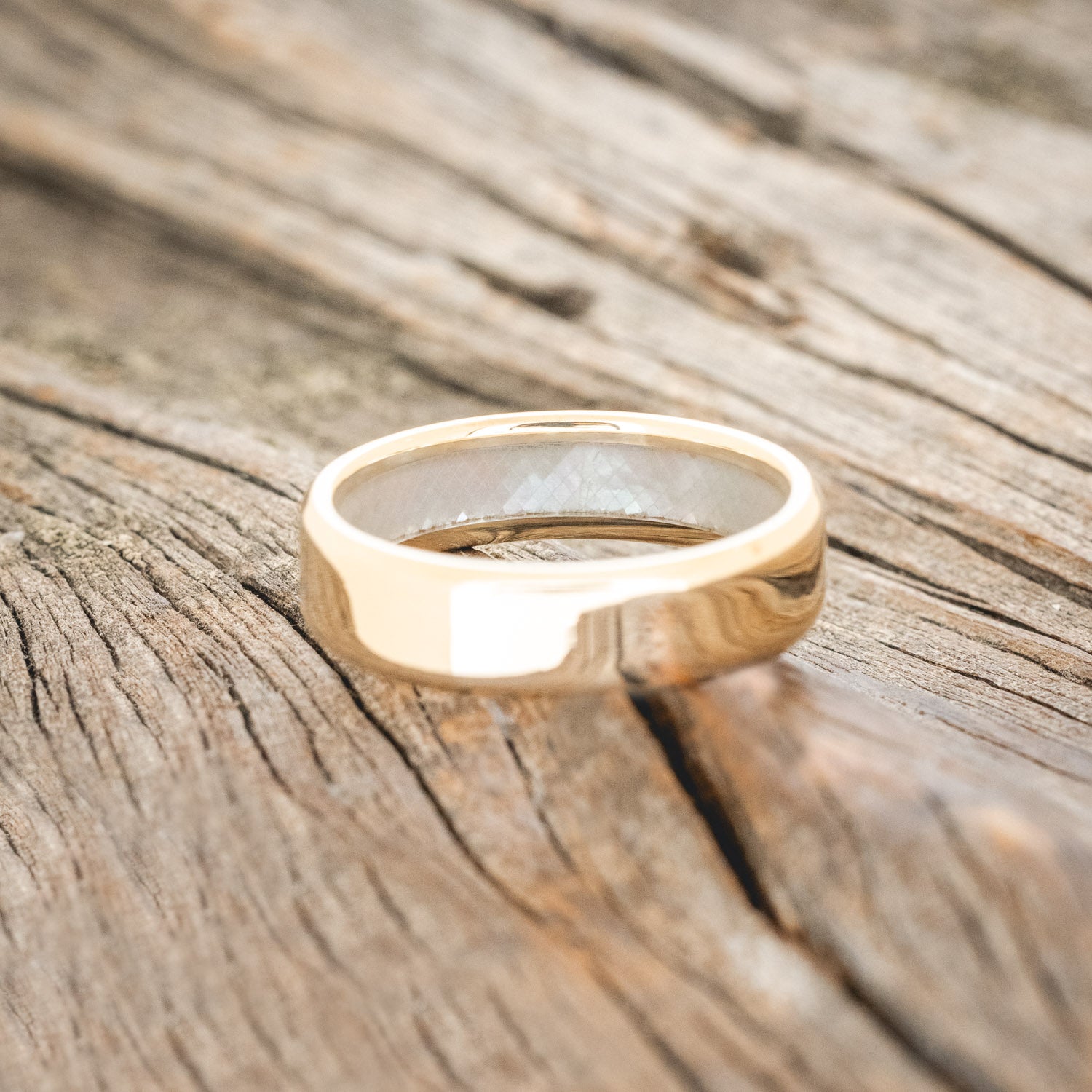 MOTHER OF PEARL LINED WEDDING RING-3