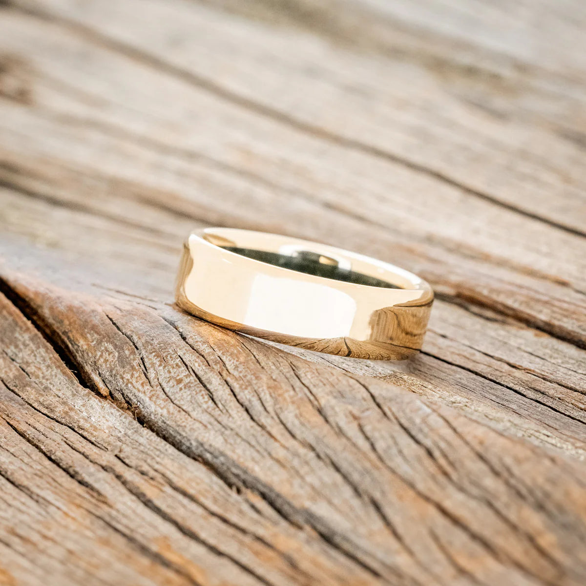 MOSS LINED WEDDING BAND - 14K YELLOW GOLD (6MM) - SIZE 8 1/4-Staghead Designs